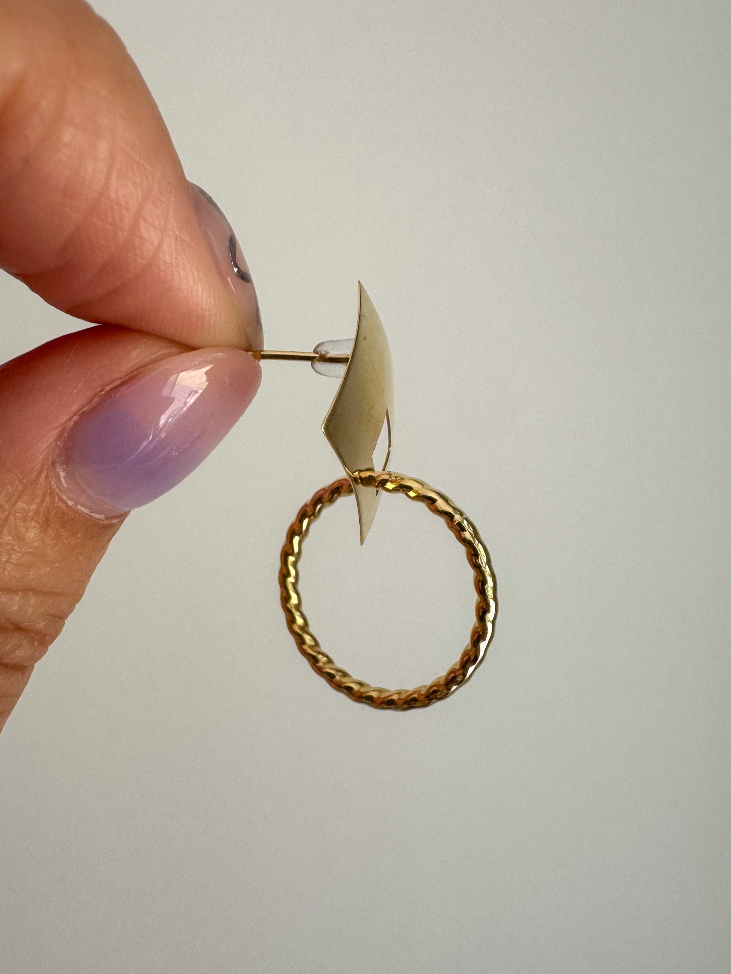 Vintage 14K Gold Michael Anthony Geometric Dangle Earrings