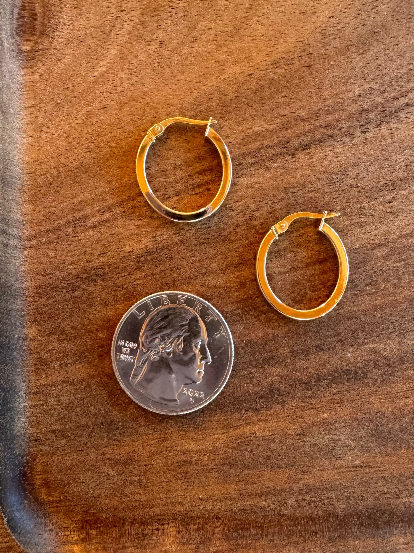 14K Oval Hoop Earrings