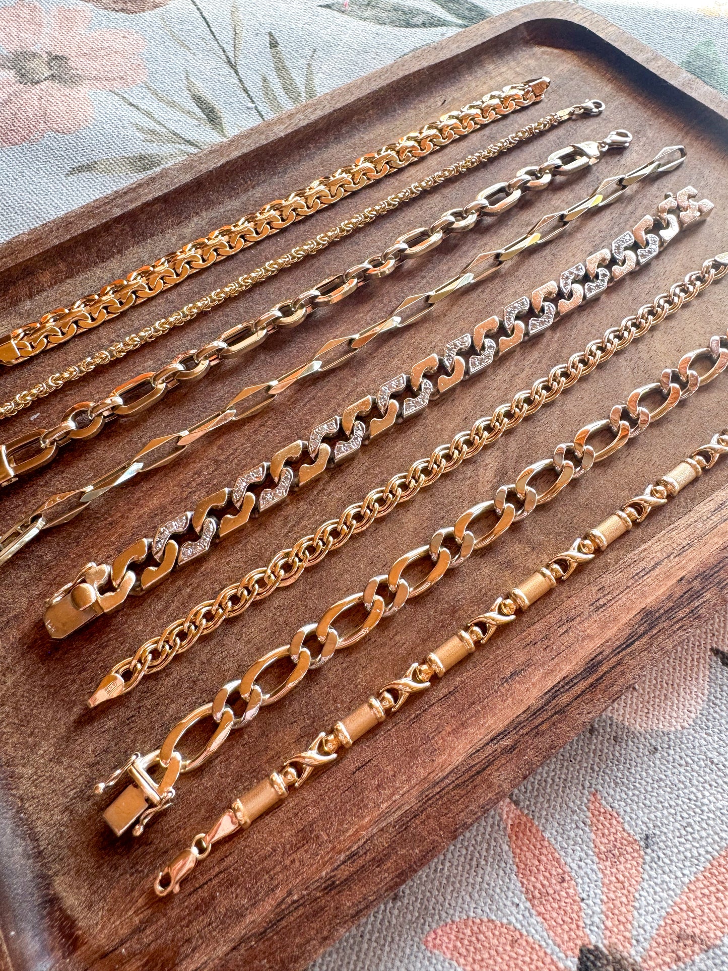 14K Two Tone Zelman & Friedman Modern Curb Bracelet with Diamonds