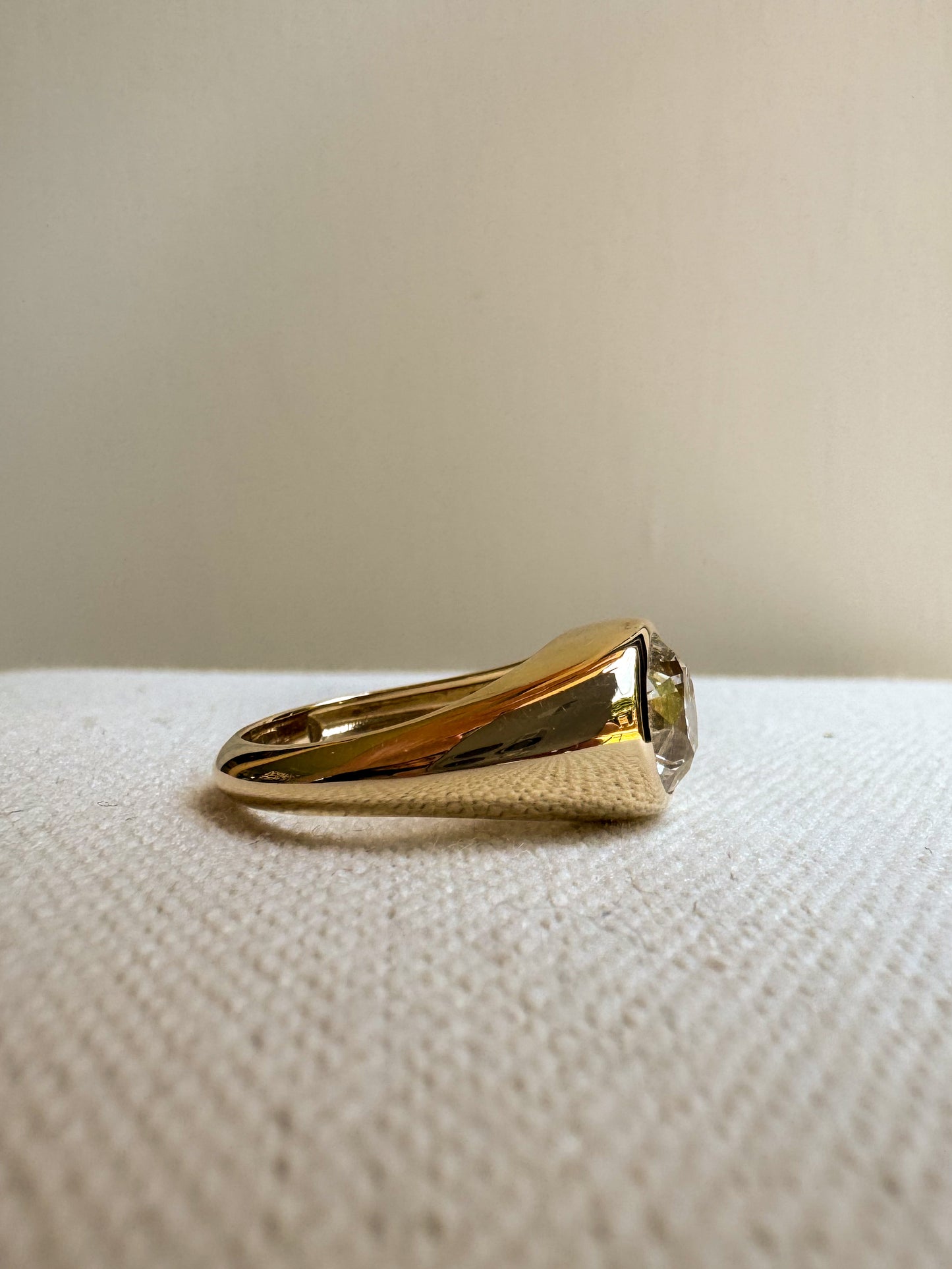 14K Gypsy Ring with 2.56 Carat Lab OEC Diamond