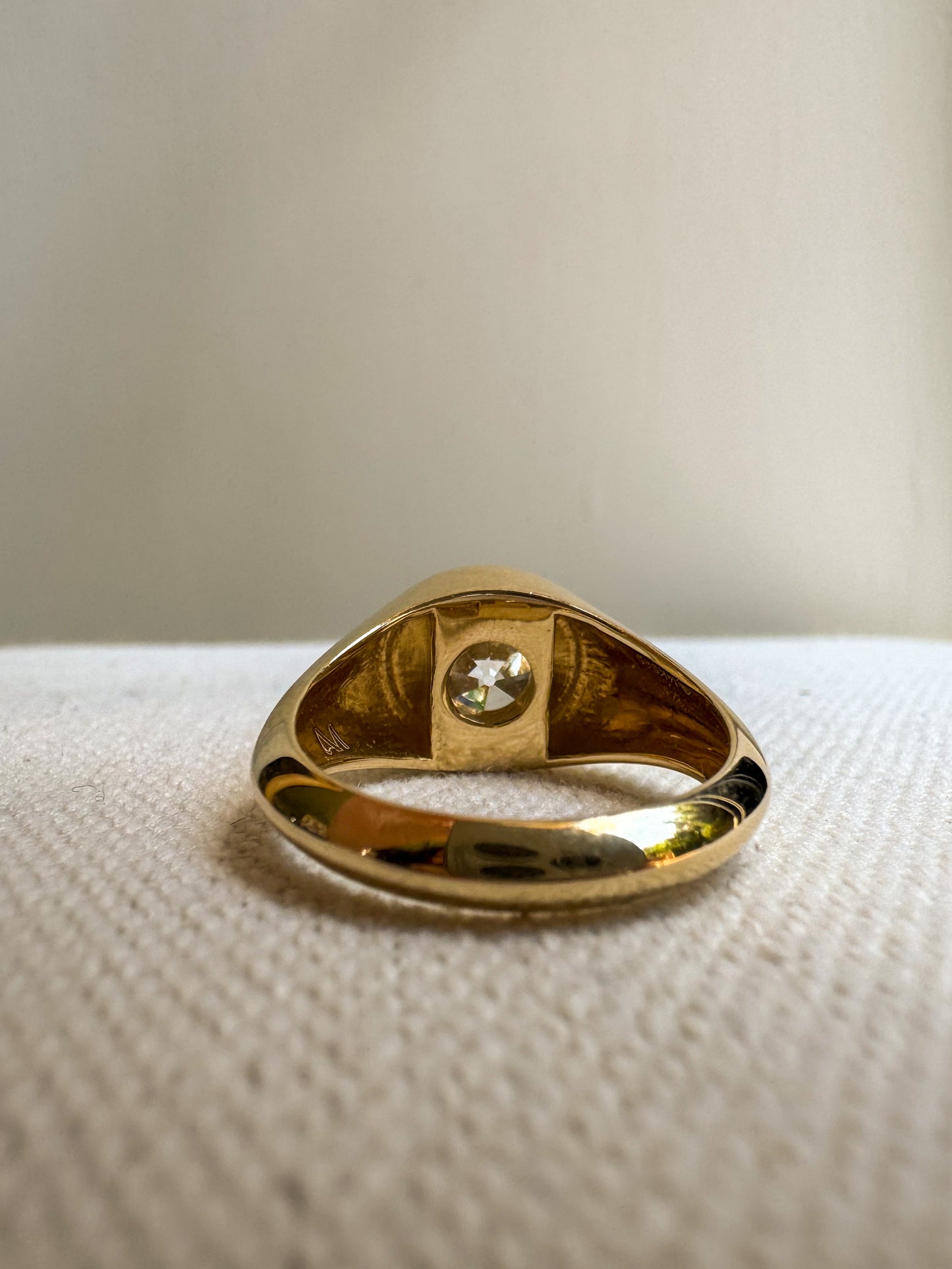 14K Gypsy Ring with 2.56 Carat Lab OEC Diamond
