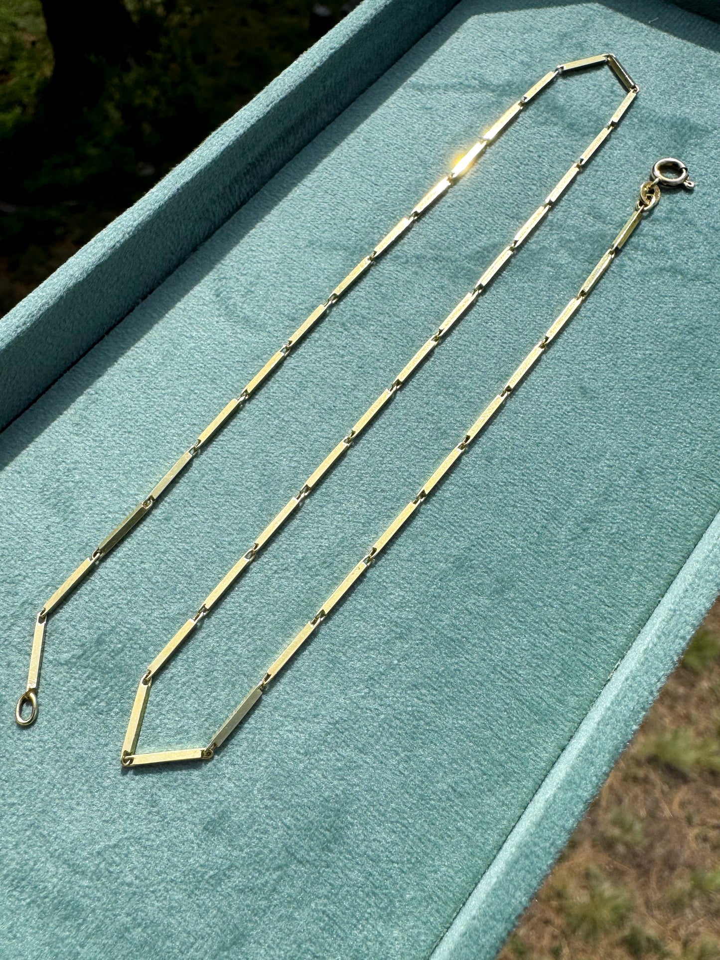 Solid 14K UnoAErre Bar Chain Necklace