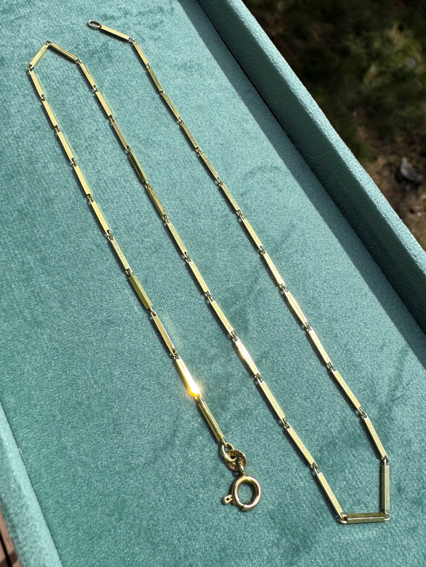 Solid 14K UnoAErre Bar Chain Necklace