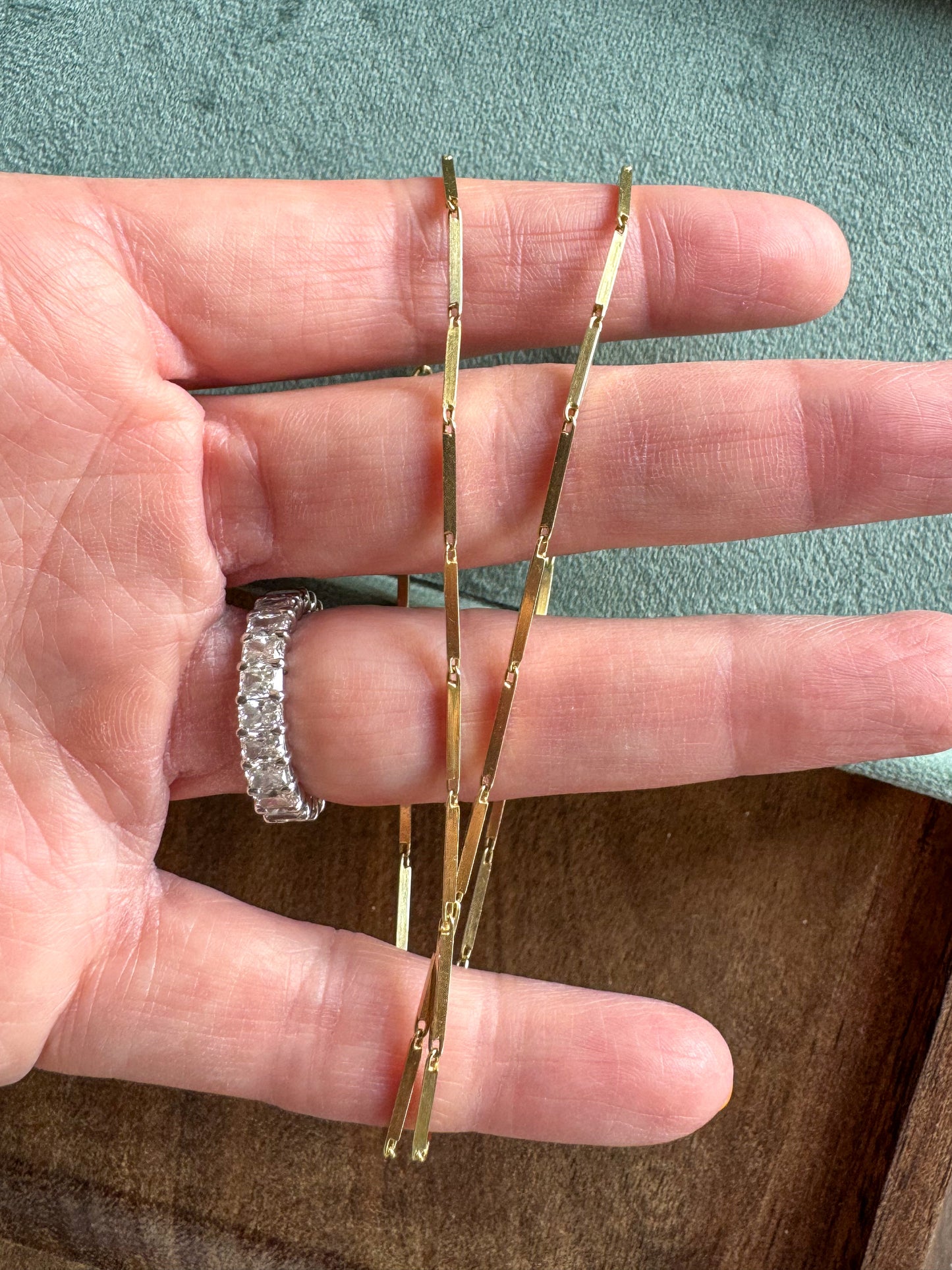 Solid 14K UnoAErre Bar Chain Necklace