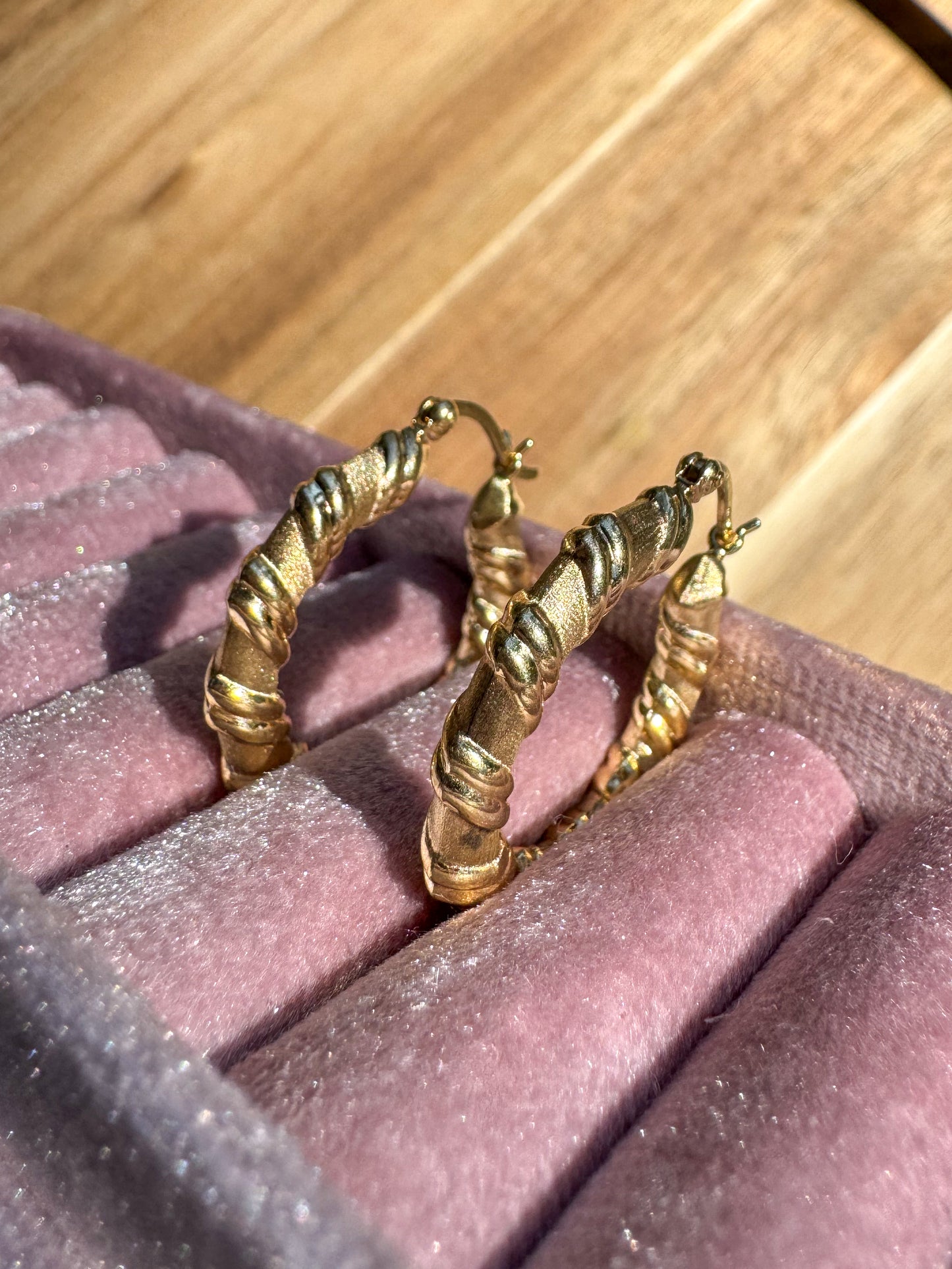 14K Twisted Rope Hoops