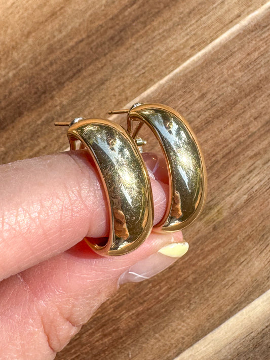 Vintage 14K Chunky Hoops