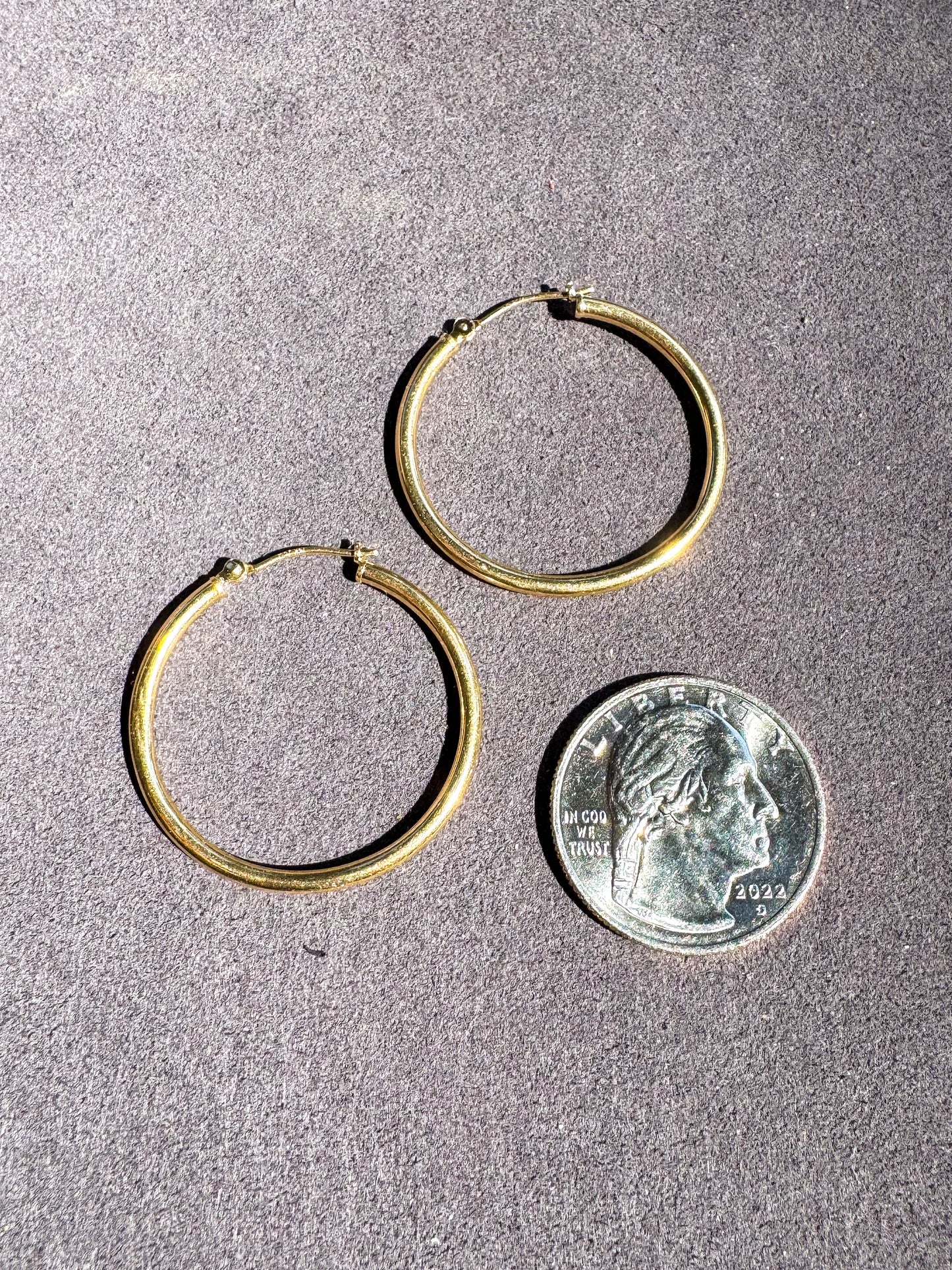 14K Super Simple Circular Hoops