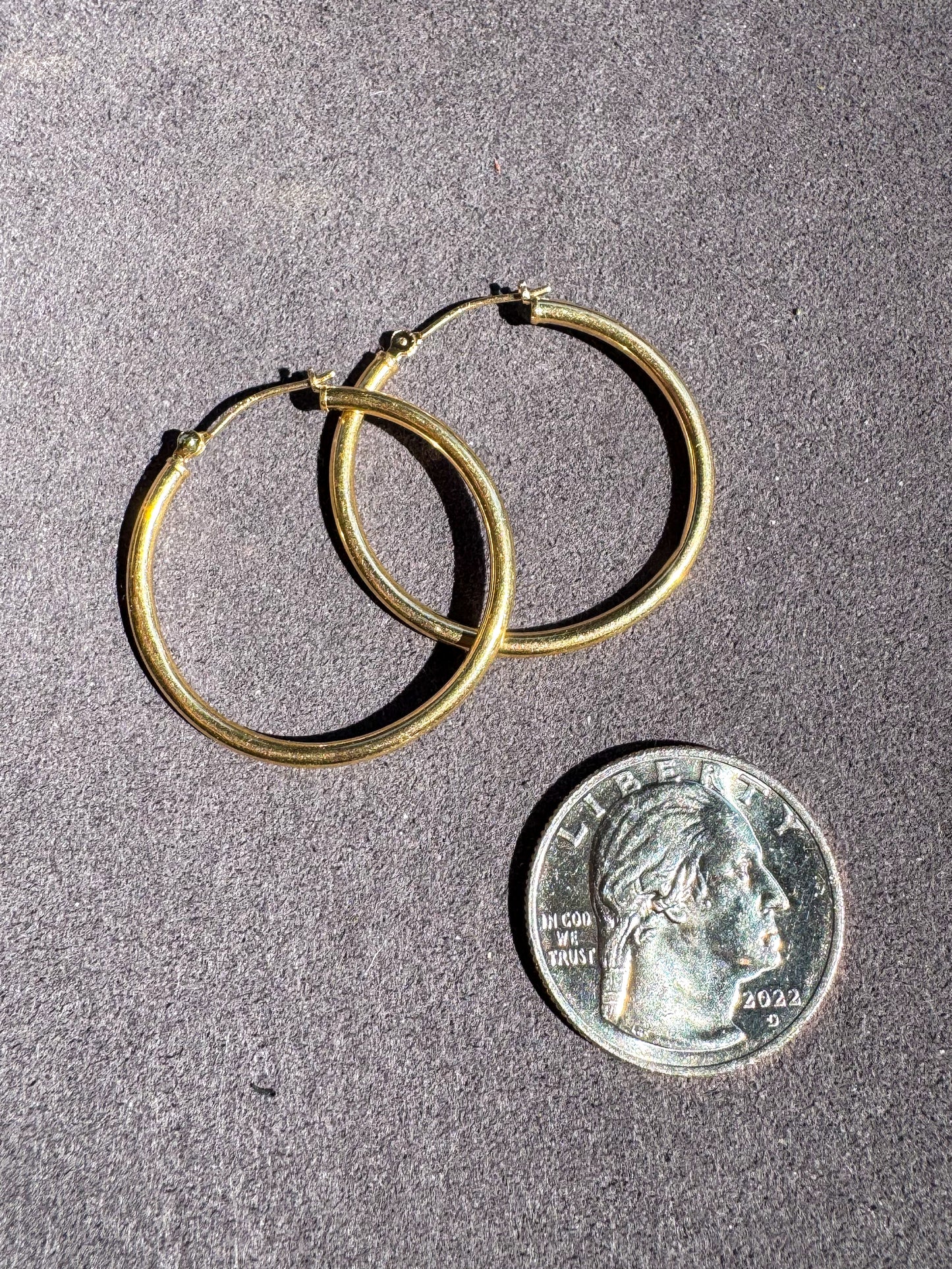 14K Super Simple Circular Hoops
