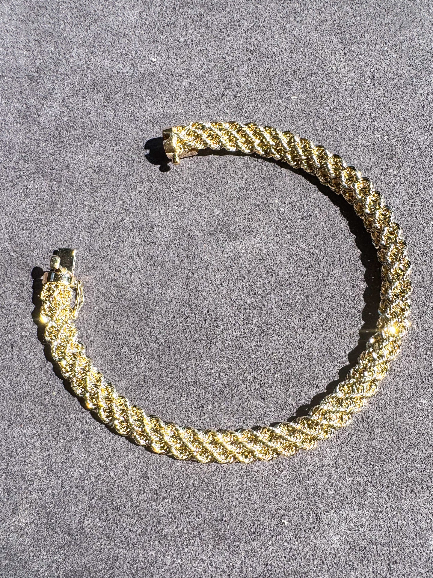 14K Woven Triple Rope Chain Bracelet