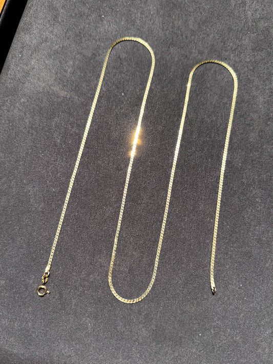 14K 30 Inch High Polish Flat Link Chain Necklace