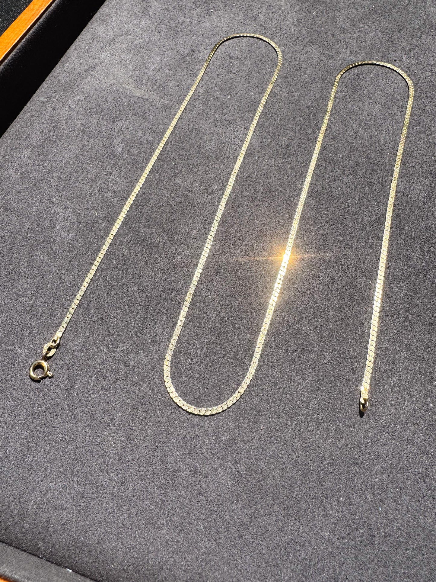 14K 30 Inch High Polish Flat Link Chain Necklace