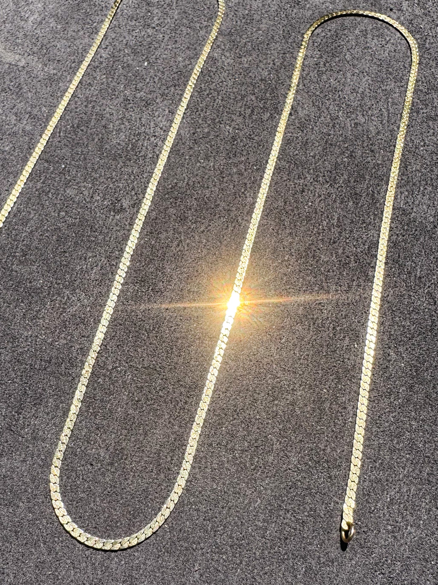 14K 30 Inch High Polish Flat Link Chain Necklace