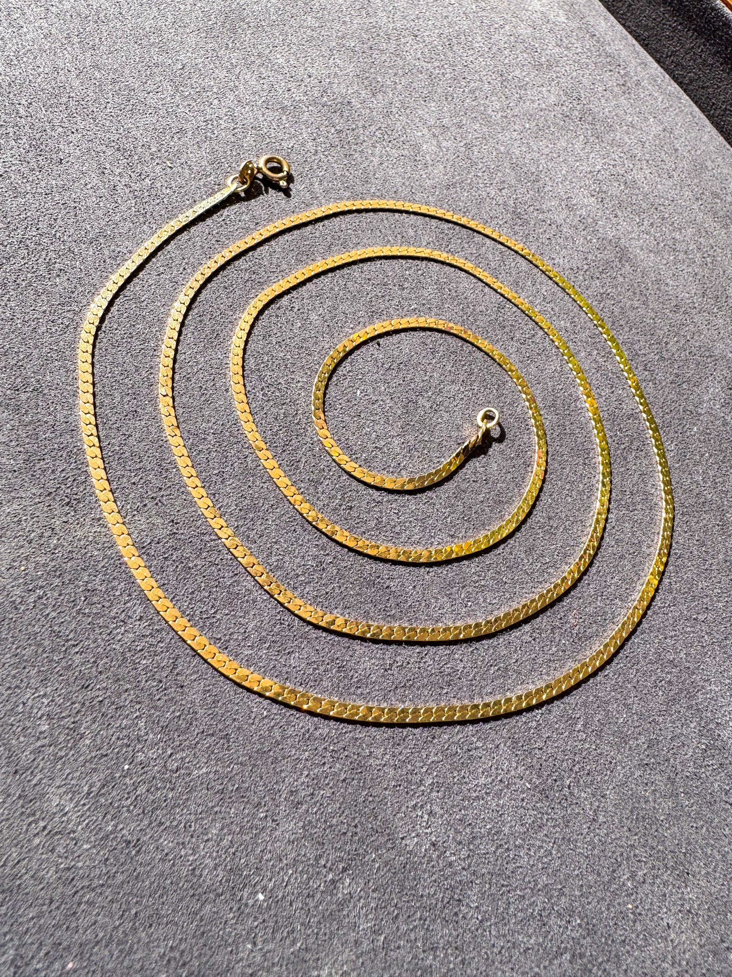 14K 30 Inch High Polish Flat Link Chain Necklace