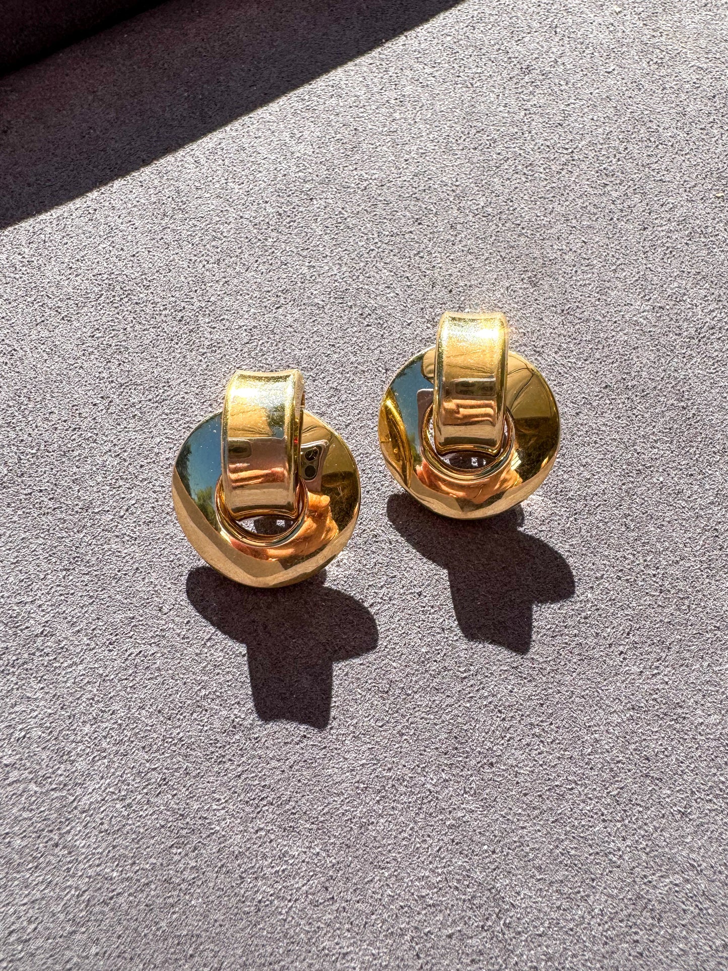 14K Retro 80s Door Knocker Earrings