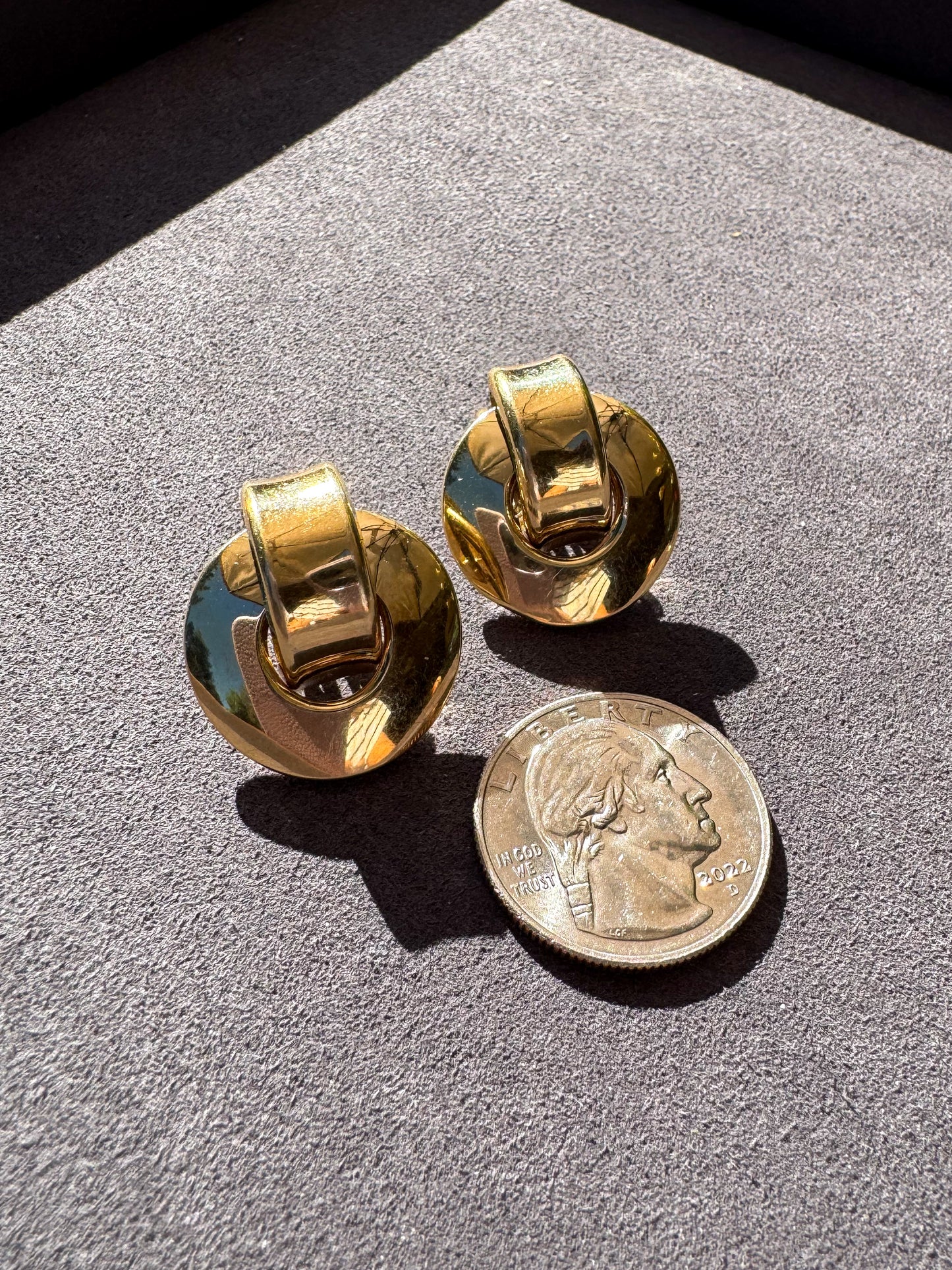 14K Retro 80s Door Knocker Earrings