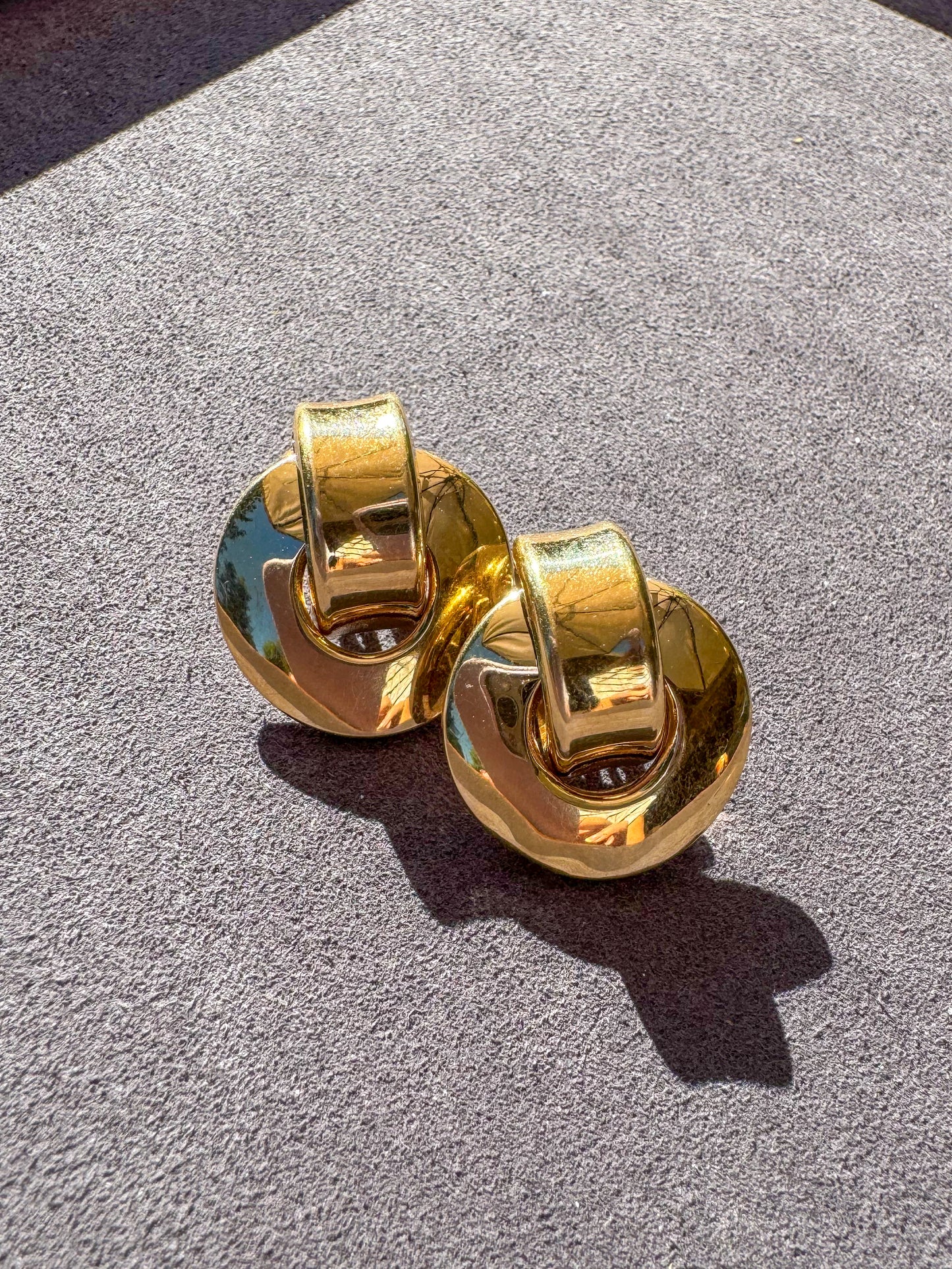 14K Retro 80s Door Knocker Earrings