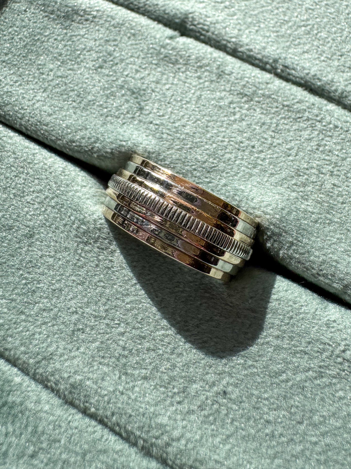 14K Two Tone White and Rose Gold Multiband Ring