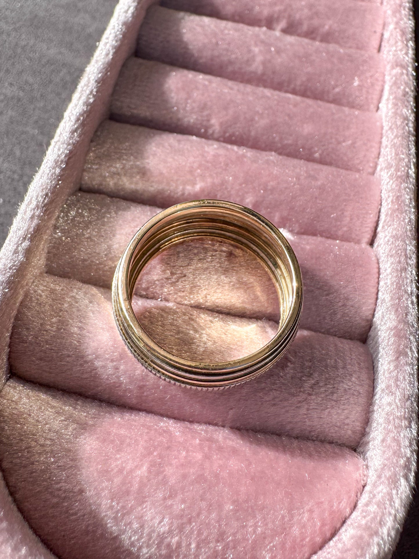 14K Two Tone White and Rose Gold Multiband Ring