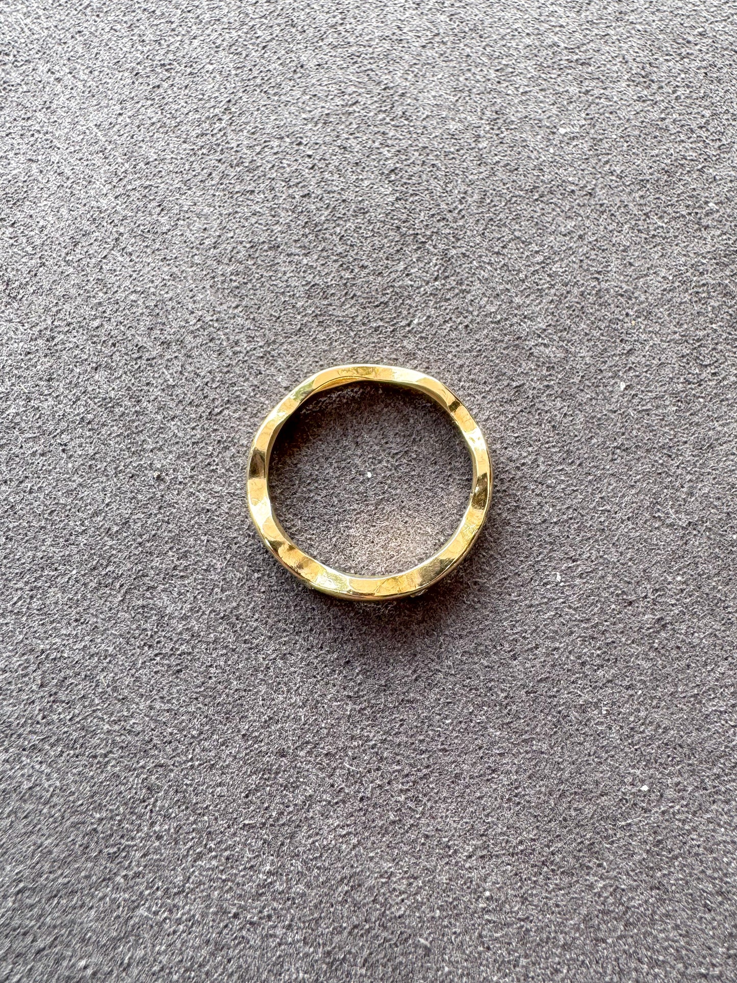 14K Wavy Ring with Diamonds