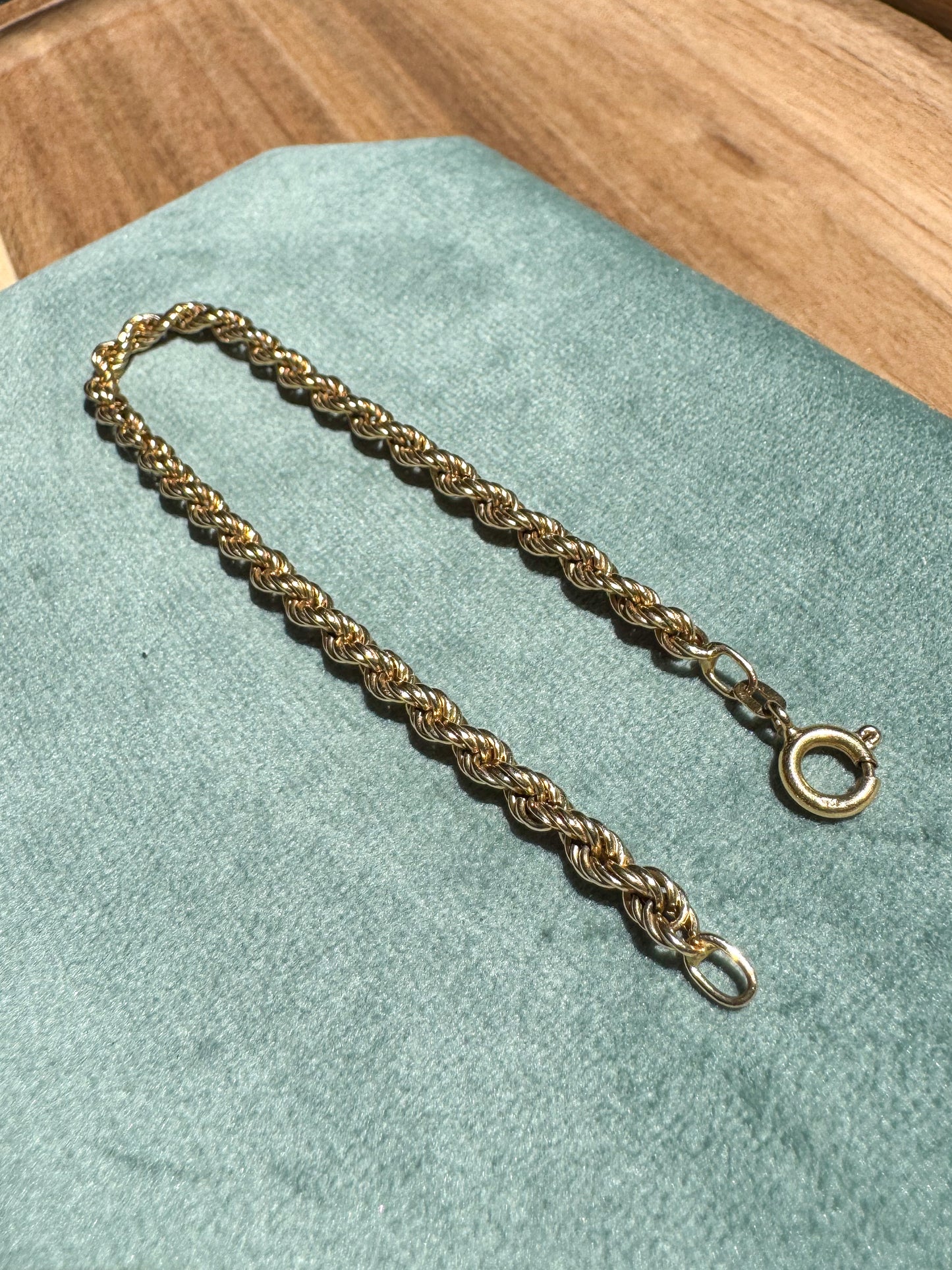 Classic 14K Rope Chain Bracelet