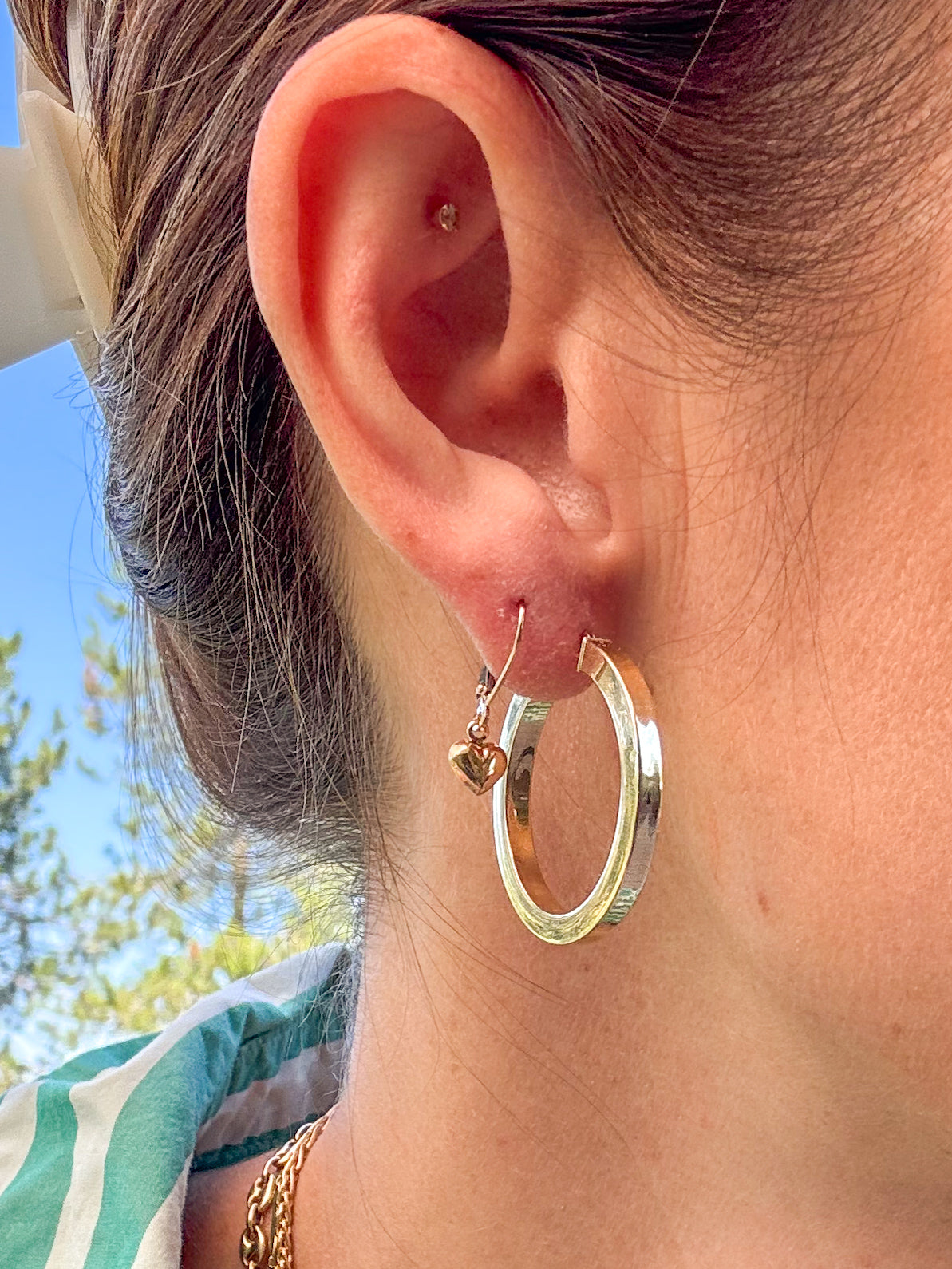 Vintage 10K Tiny Heart Dangle Earrings