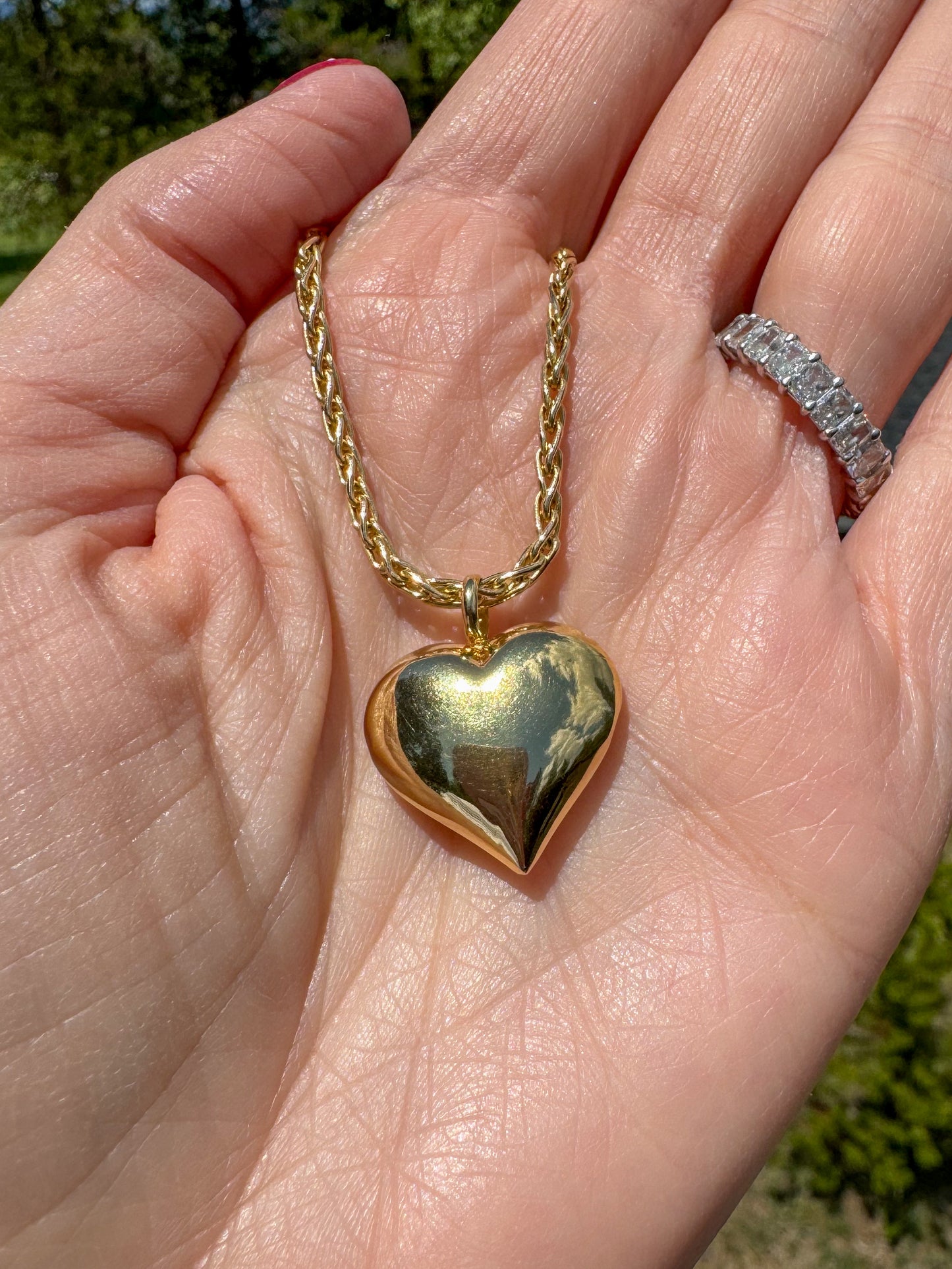 18K Puffy Heart Pendant