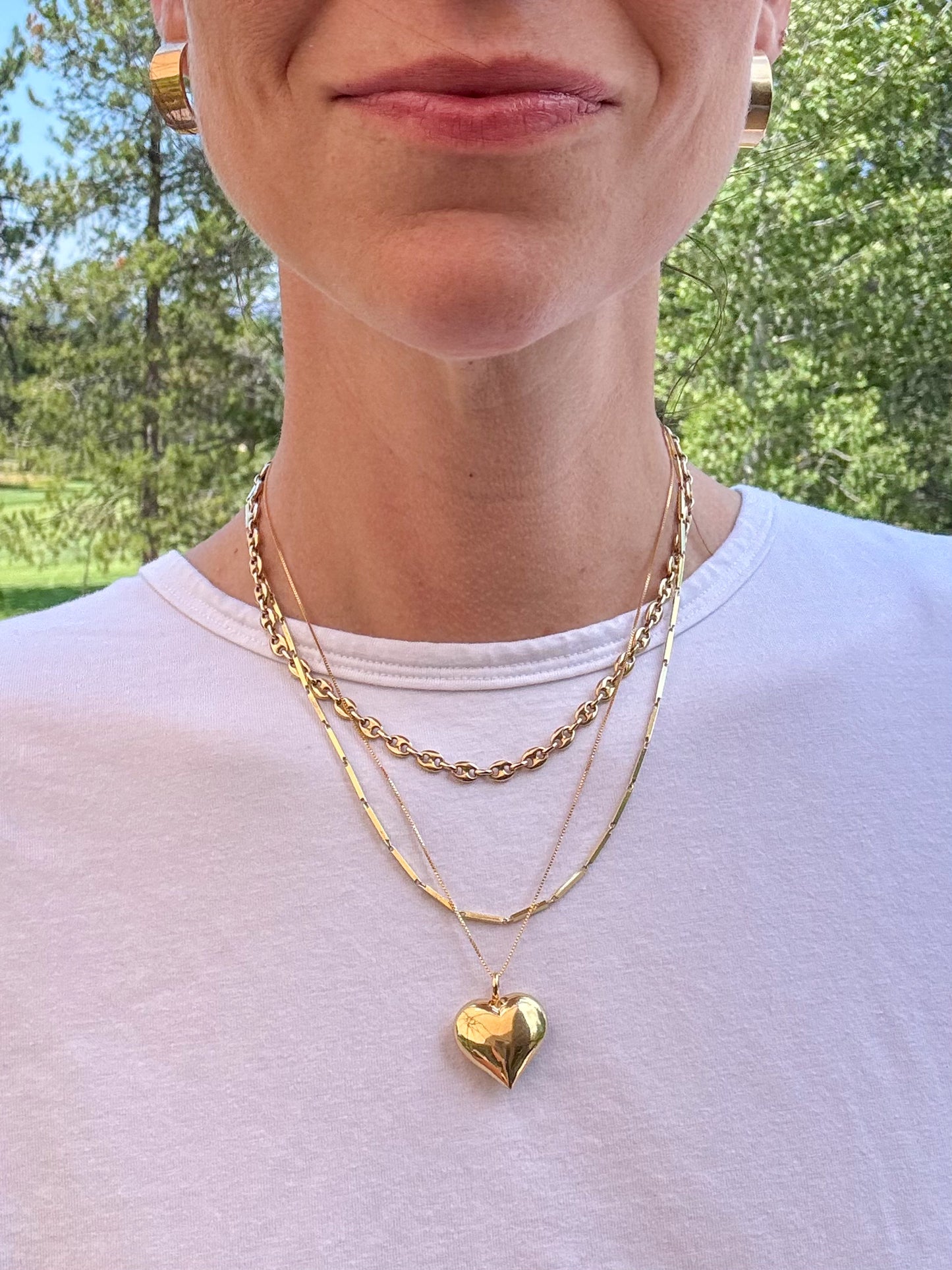 18K Puffy Heart Pendant