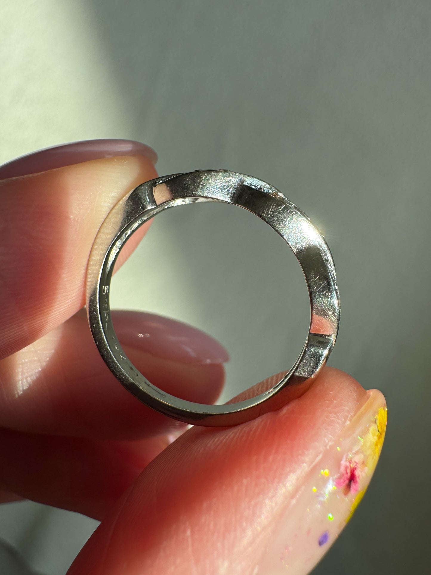 18K White Gold and Diamond Twist Ring