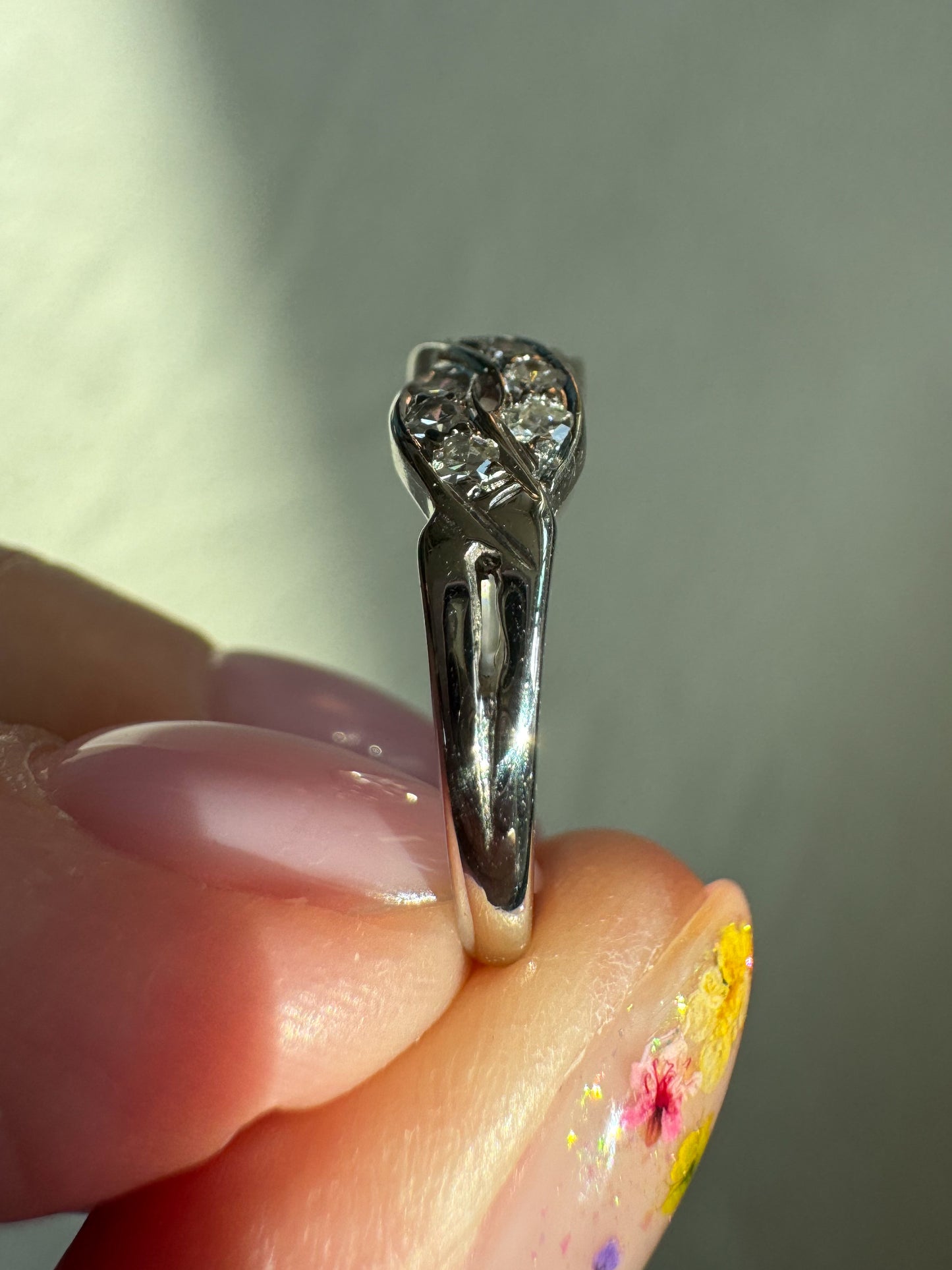 18K White Gold and Diamond Twist Ring