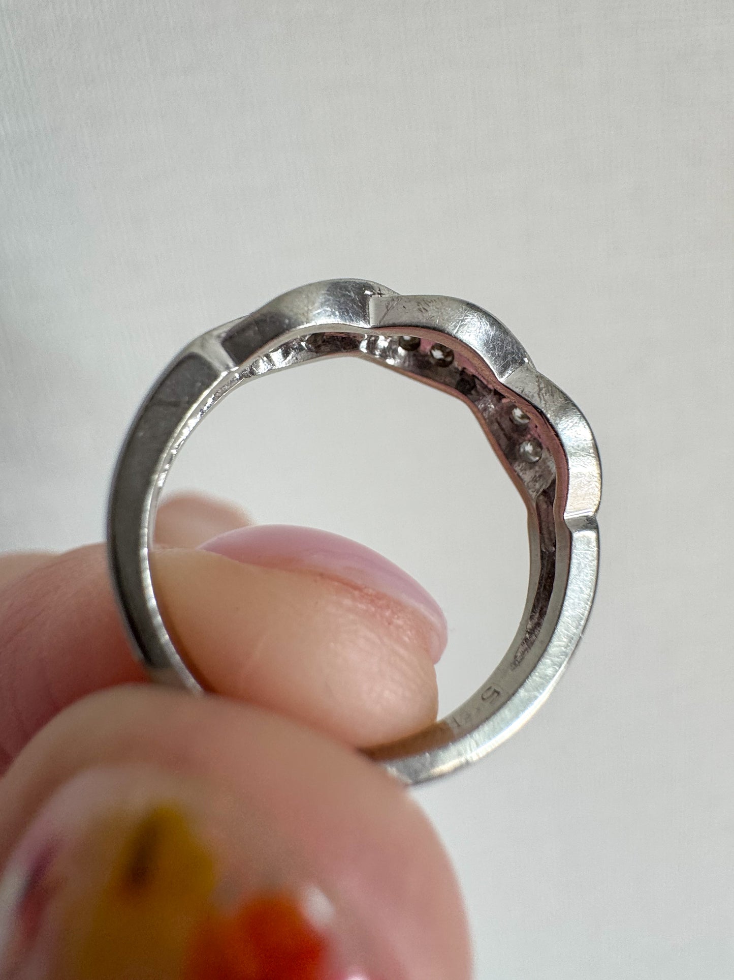 18K White Gold and Diamond Twist Ring