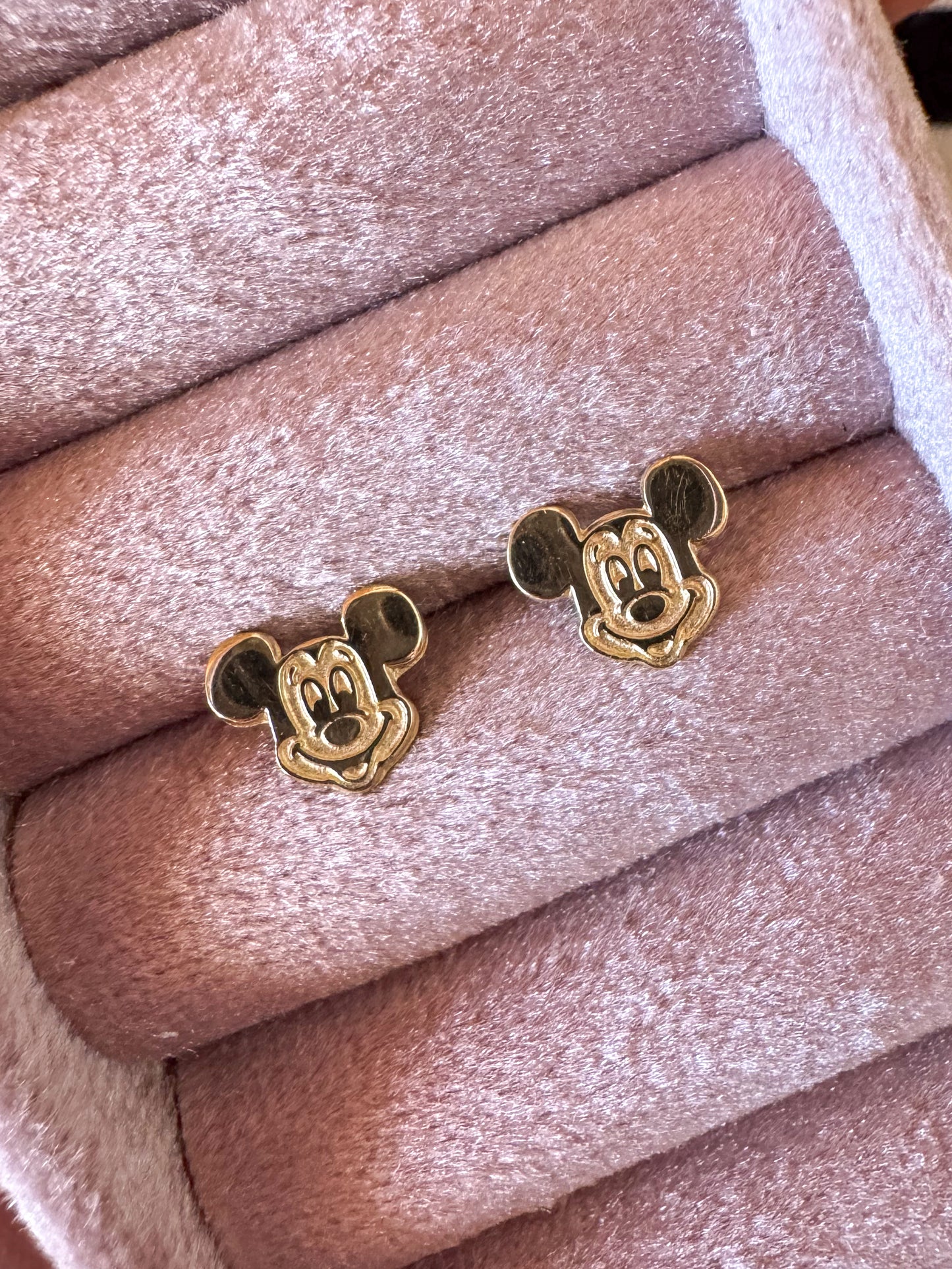14K Yellow Gold Mickey Studs