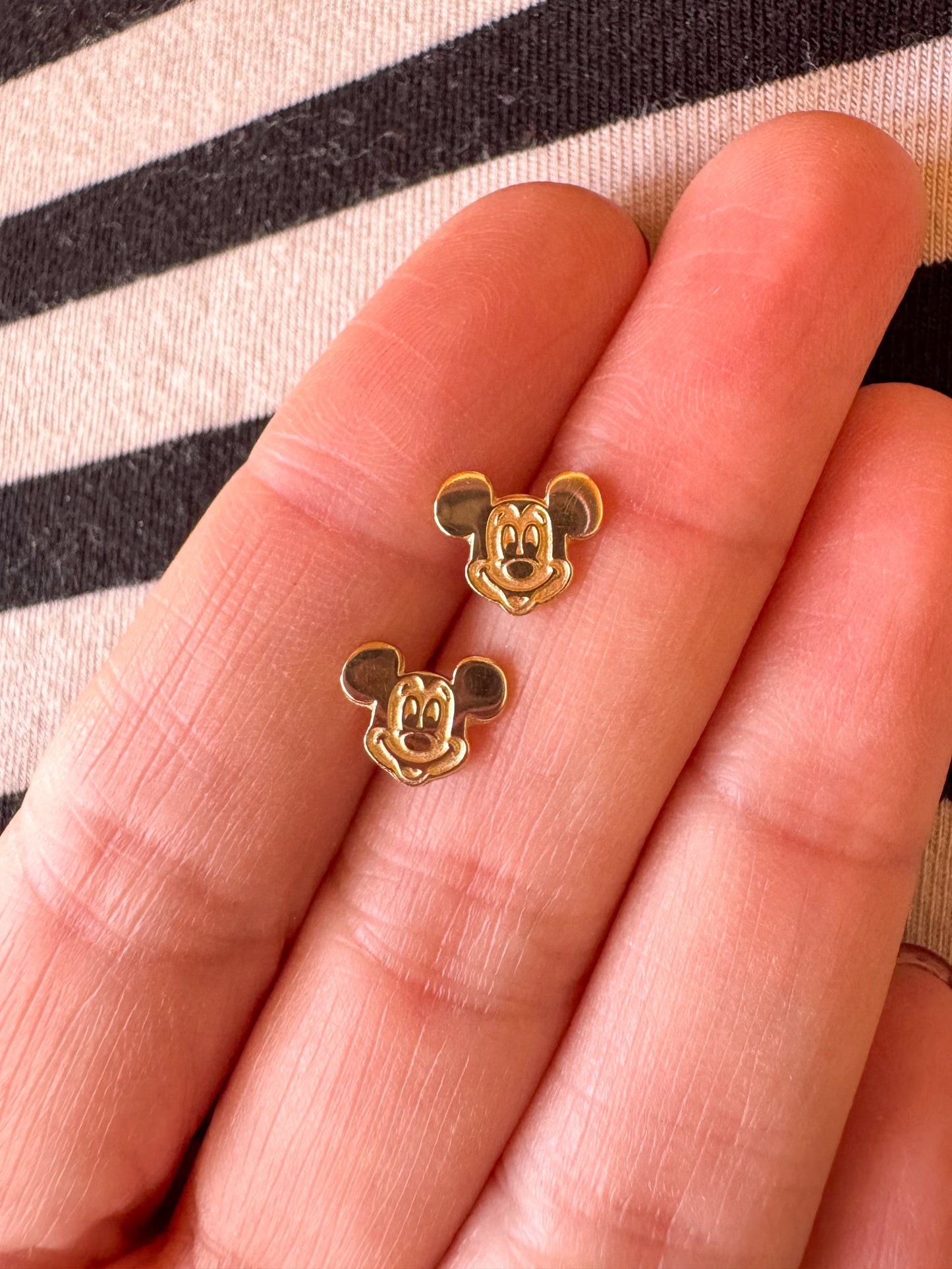 14K Yellow Gold Mickey Studs