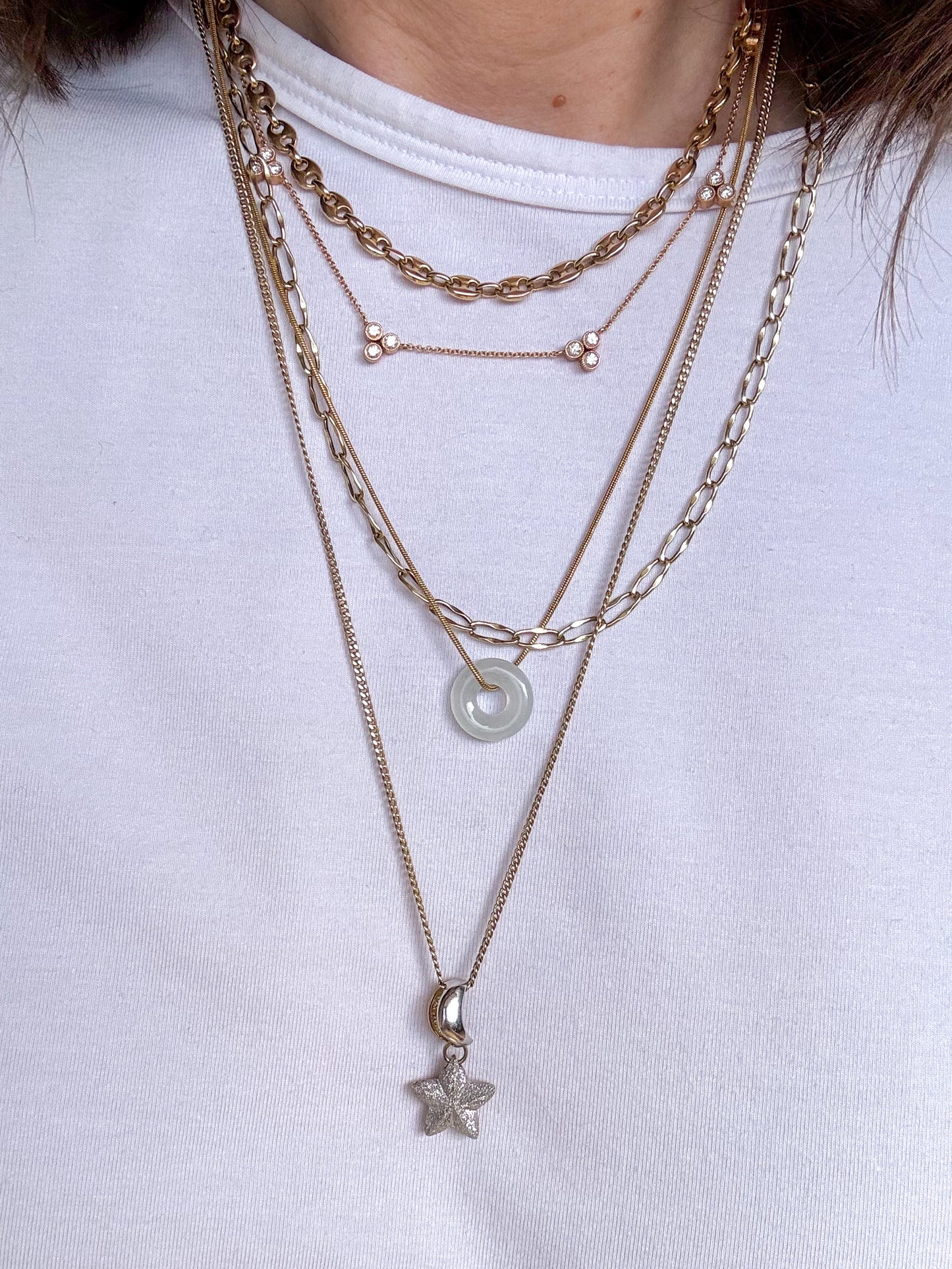 14K Two-Tone Moon and Star Pendant