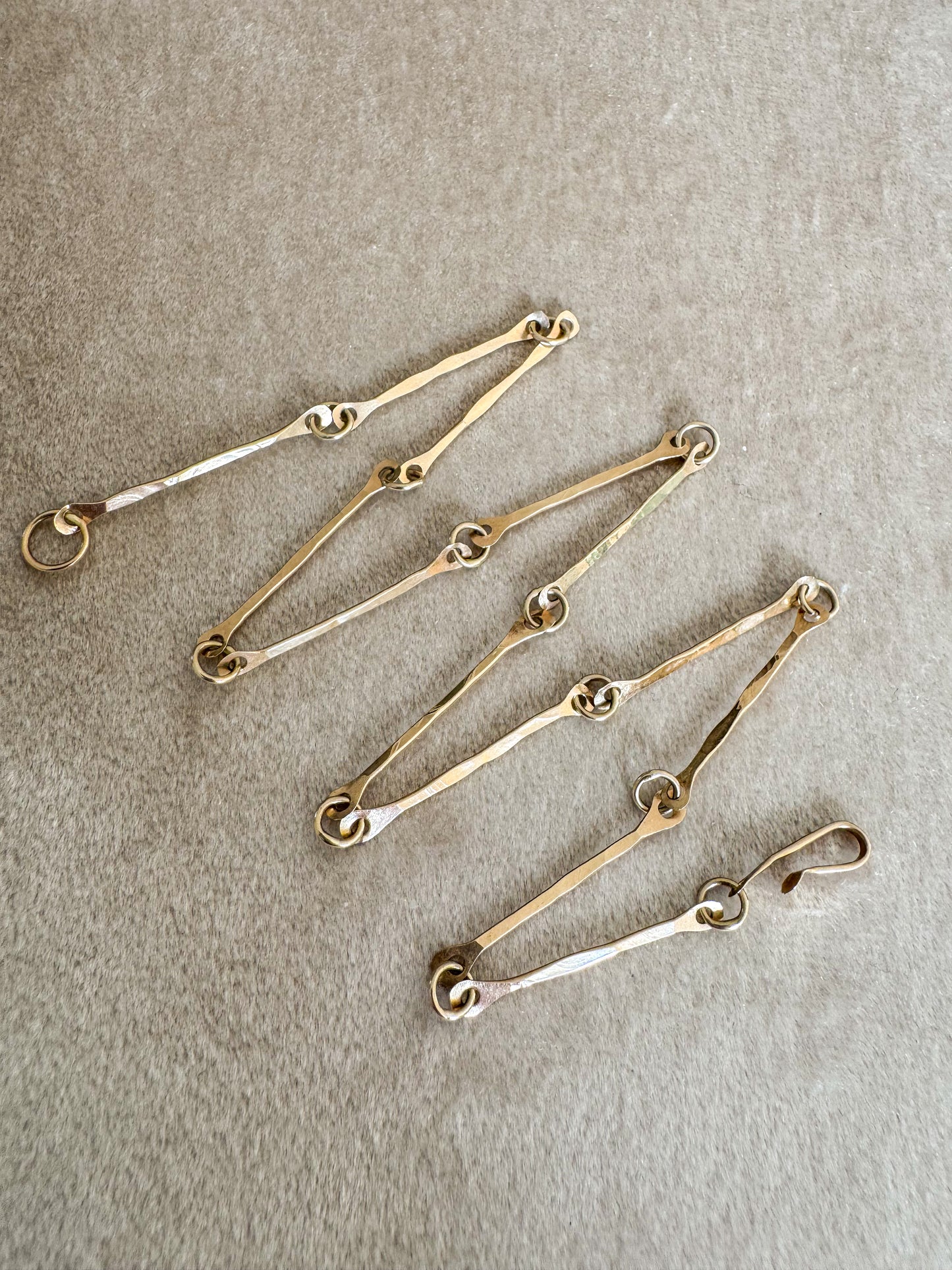 14K Handmade Bar Link Necklace