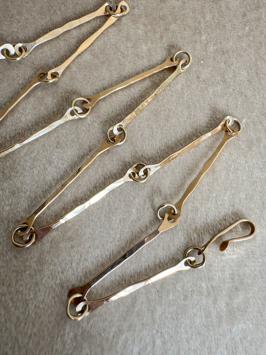 14K Handmade Bar Link Necklace