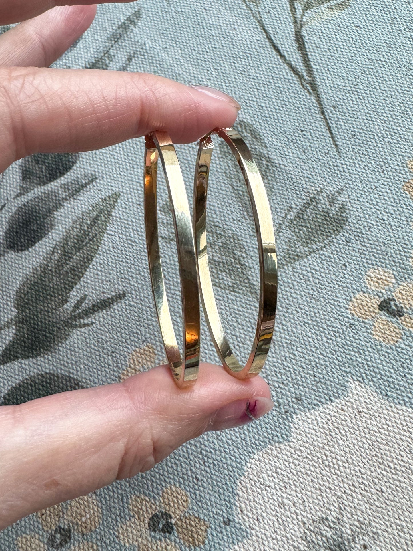 14K Large Oval Hoops