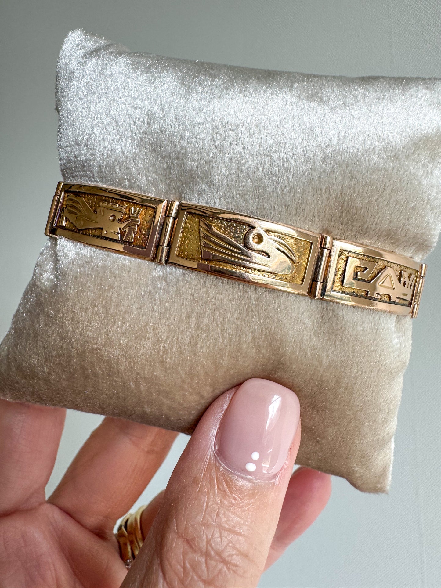 18K Rose and Yellow Gold Panel Bracelet