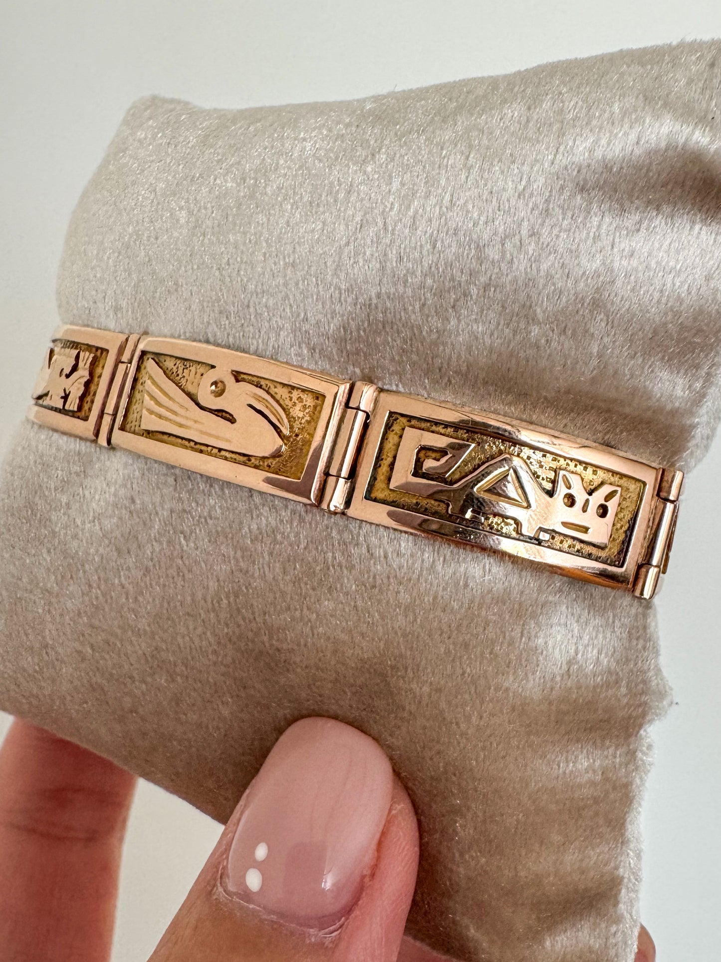 18K Rose and Yellow Gold Panel Bracelet