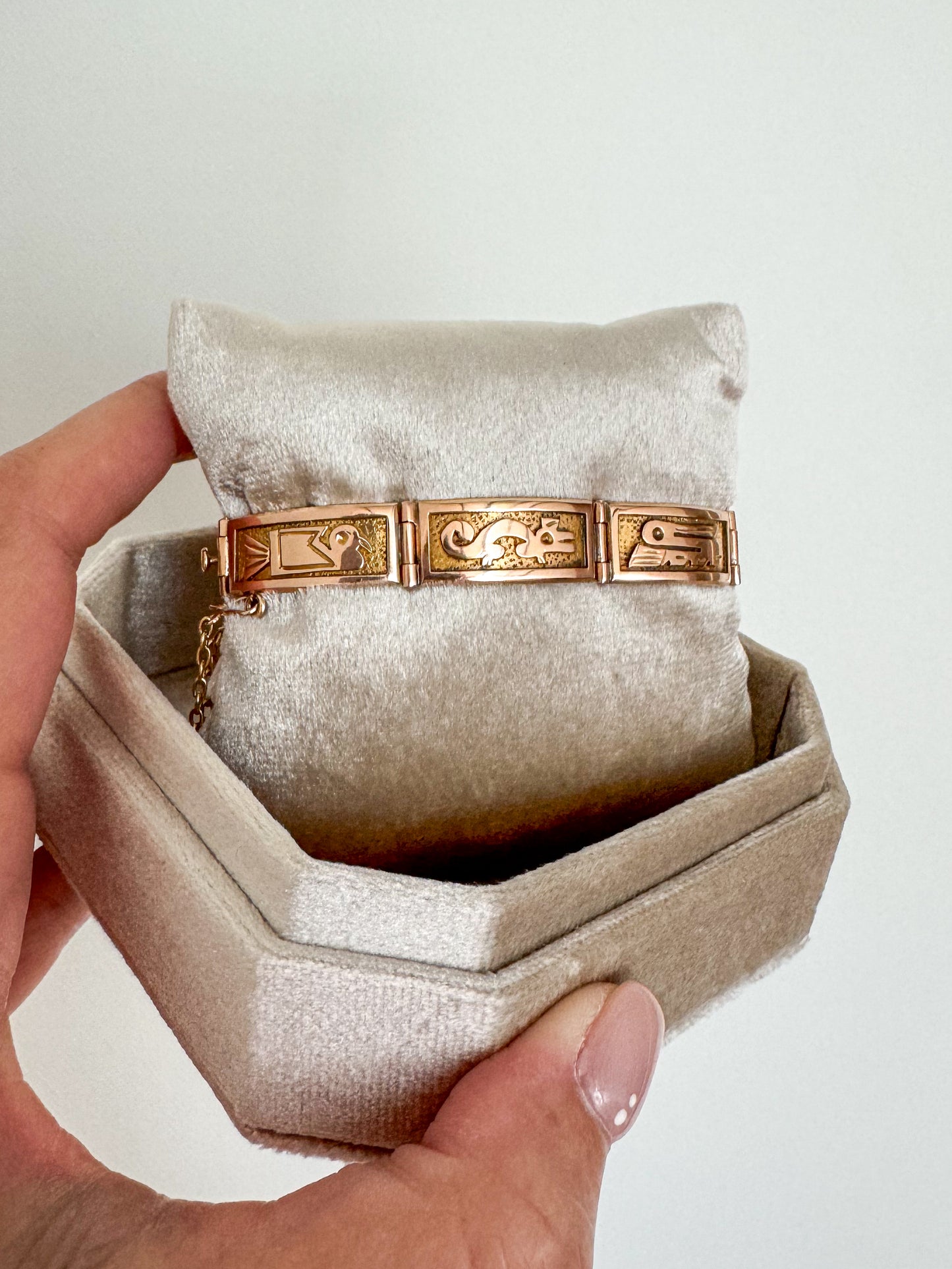 18K Rose and Yellow Gold Panel Bracelet