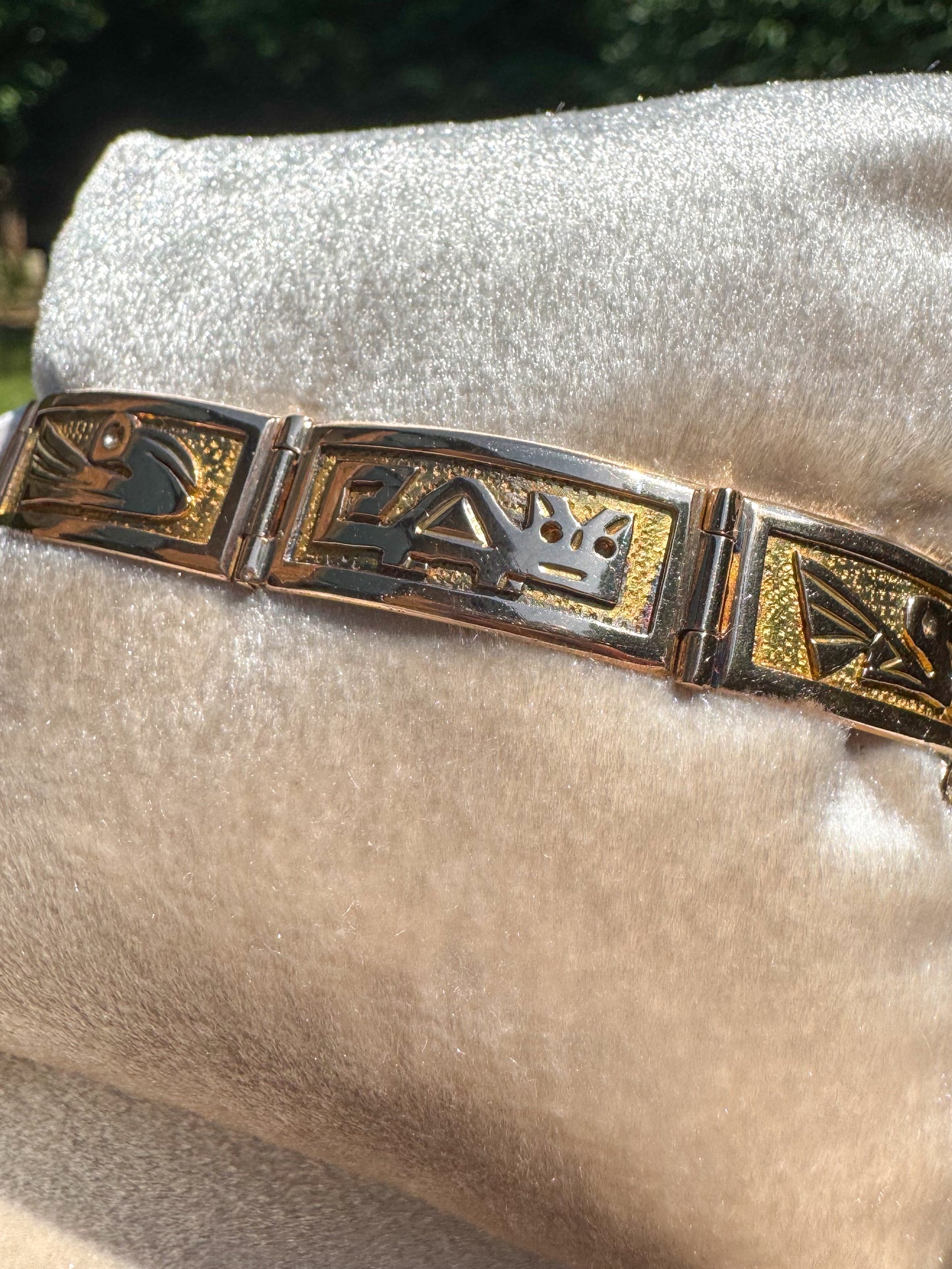 18K Rose and Yellow Gold Panel Bracelet