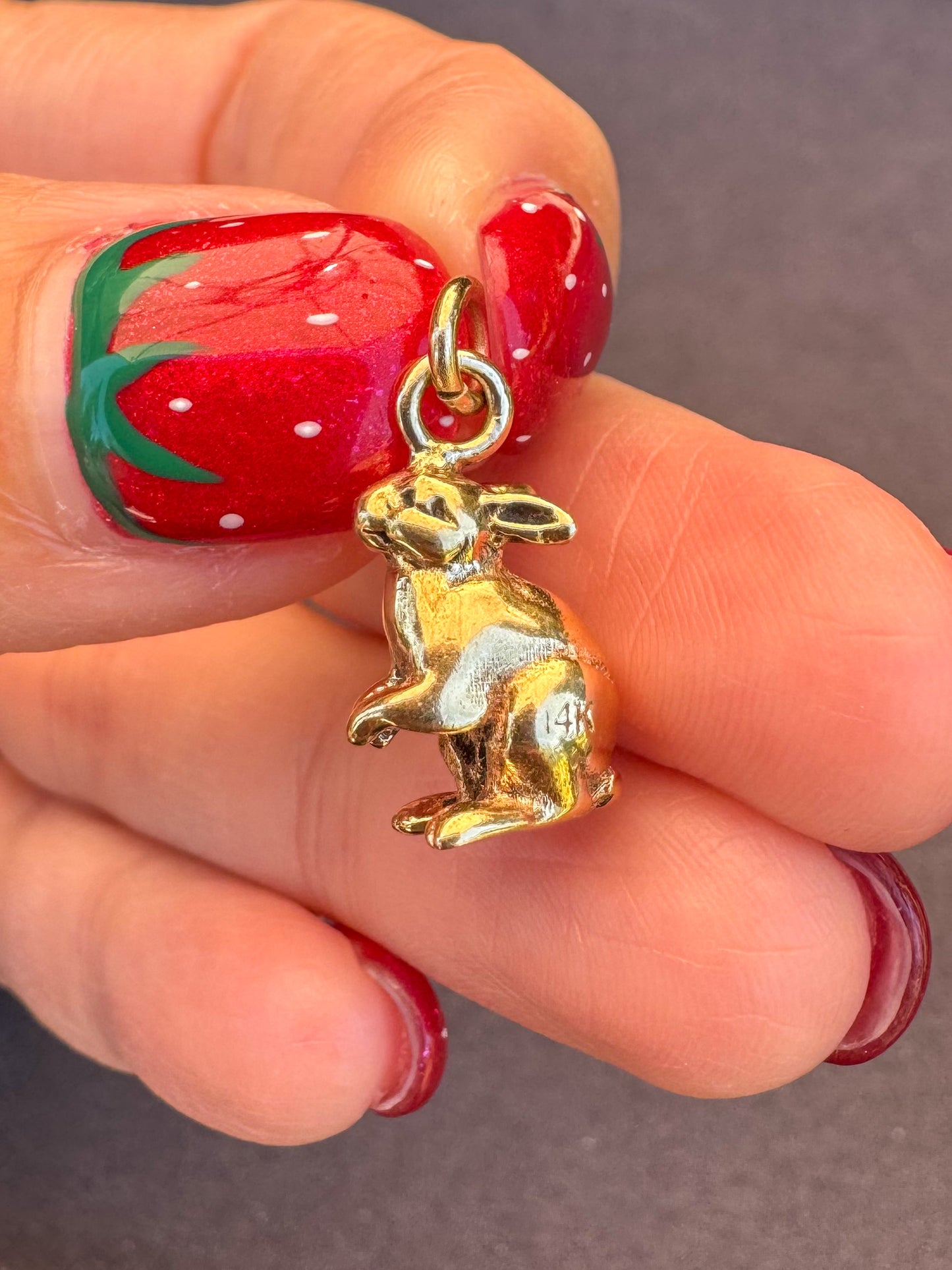 14K Yellow Gold Rabbit Charm
