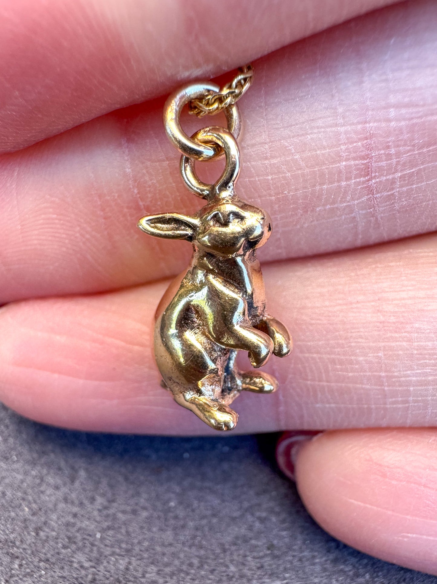 14K Yellow Gold Rabbit Charm