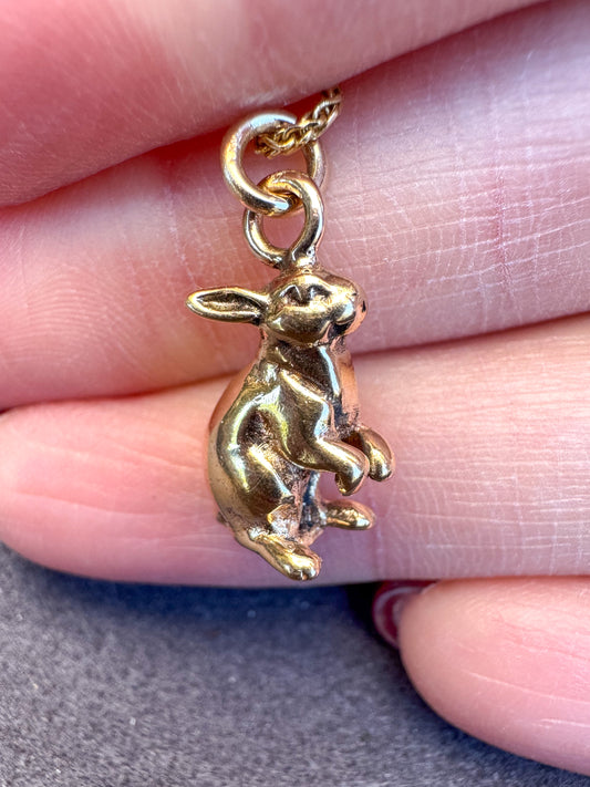 14K Yellow Gold Rabbit Charm