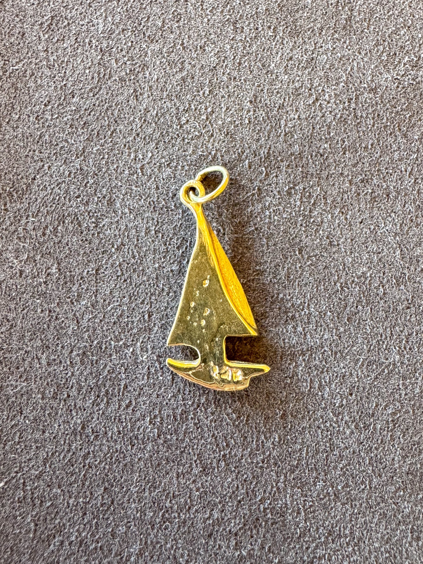 14K Yellow Gold Sail Boat Charm