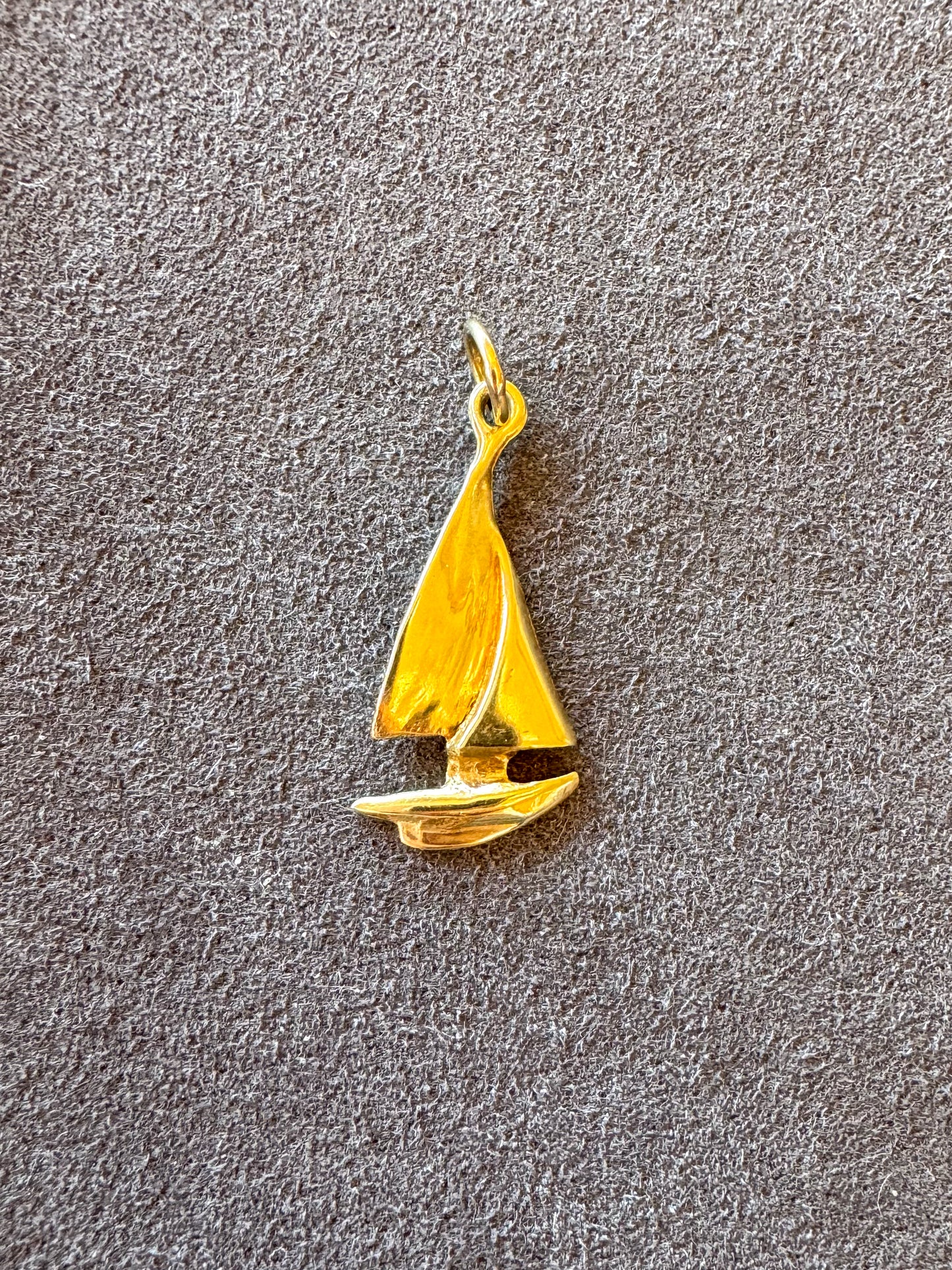 14K Yellow Gold Sail Boat Charm