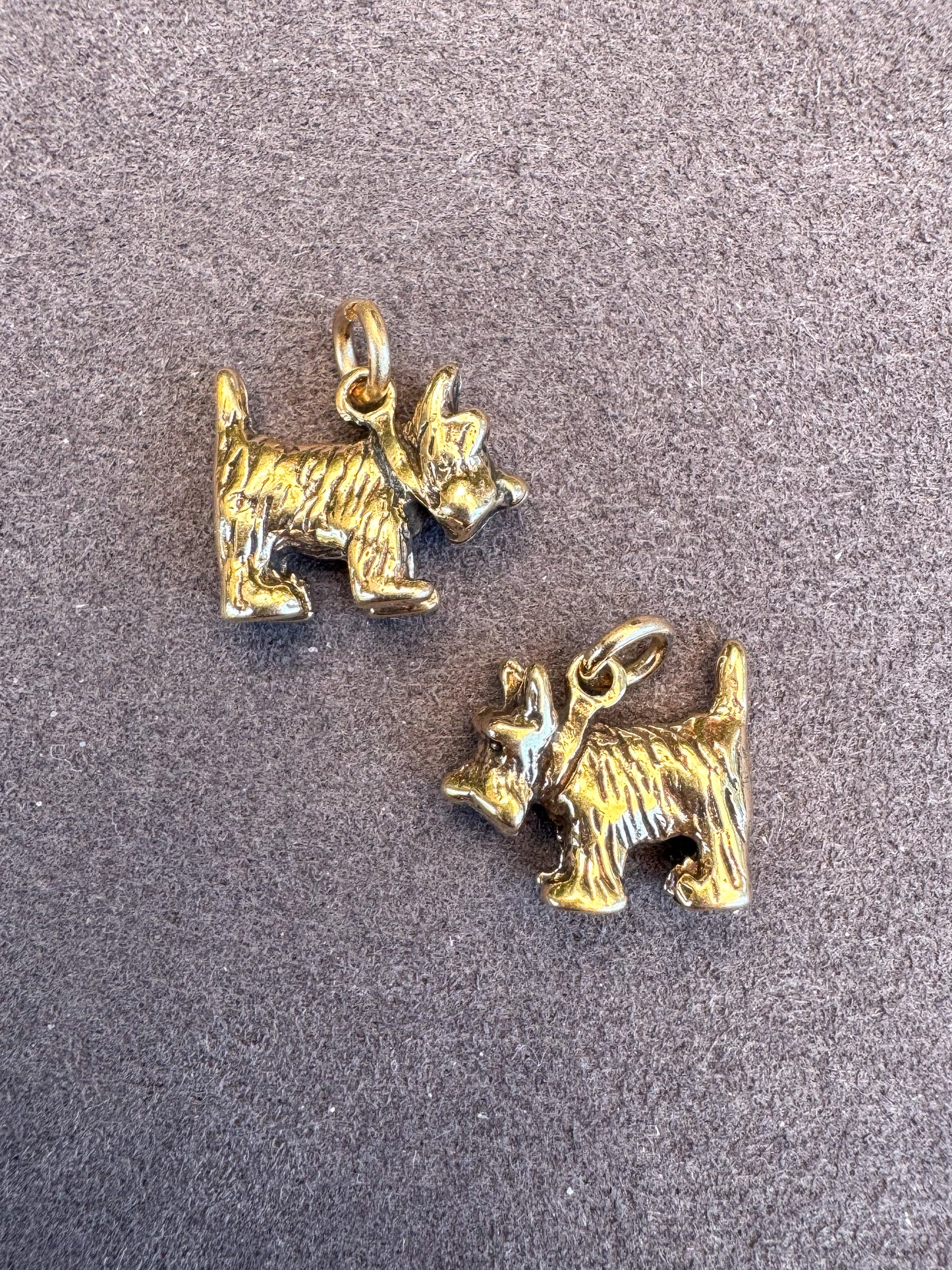 14K Yellow Gold Scottie Dog Charm
