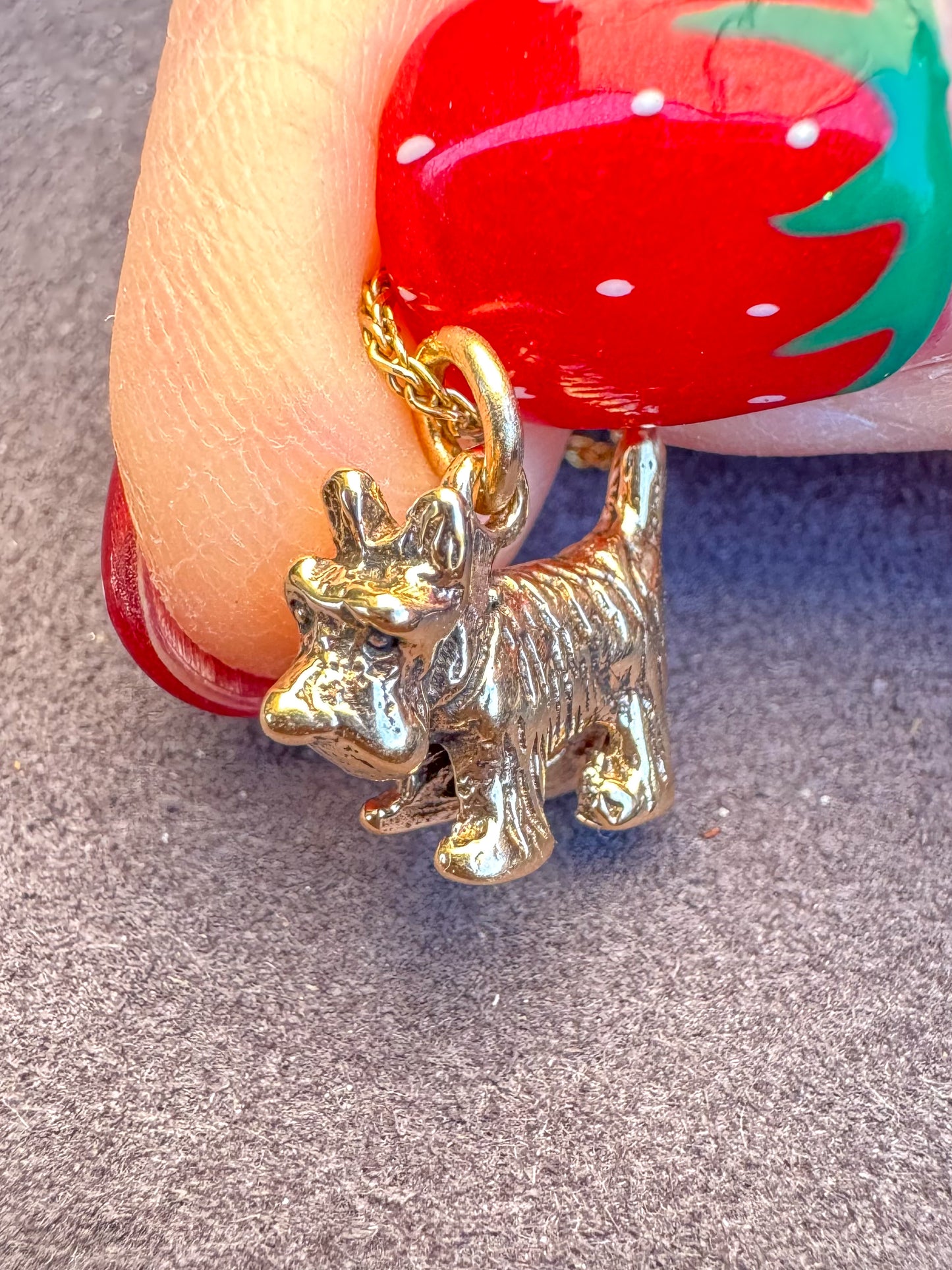 14K Yellow Gold Scottie Dog Charm