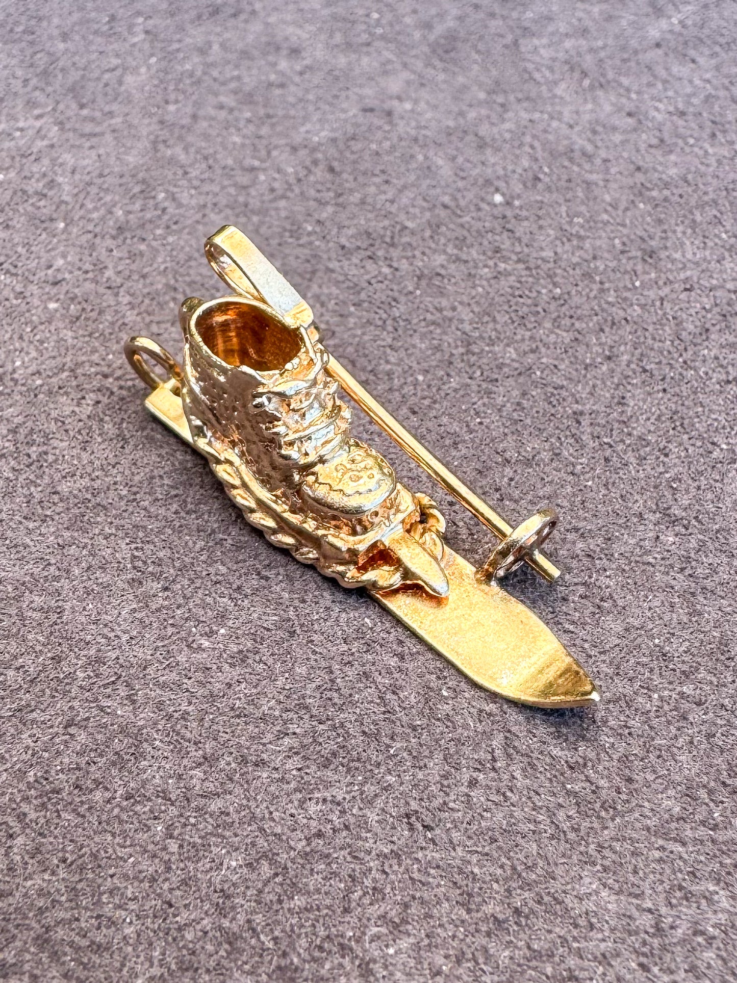 14K Yellow Gold Ski Boot Charm
