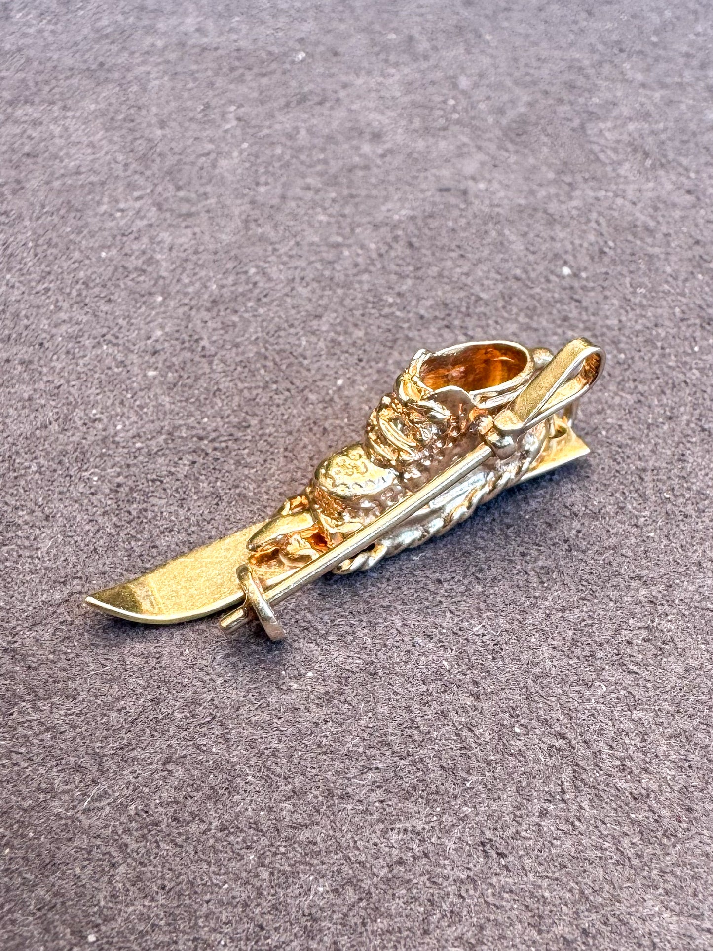 14K Yellow Gold Ski Boot Charm