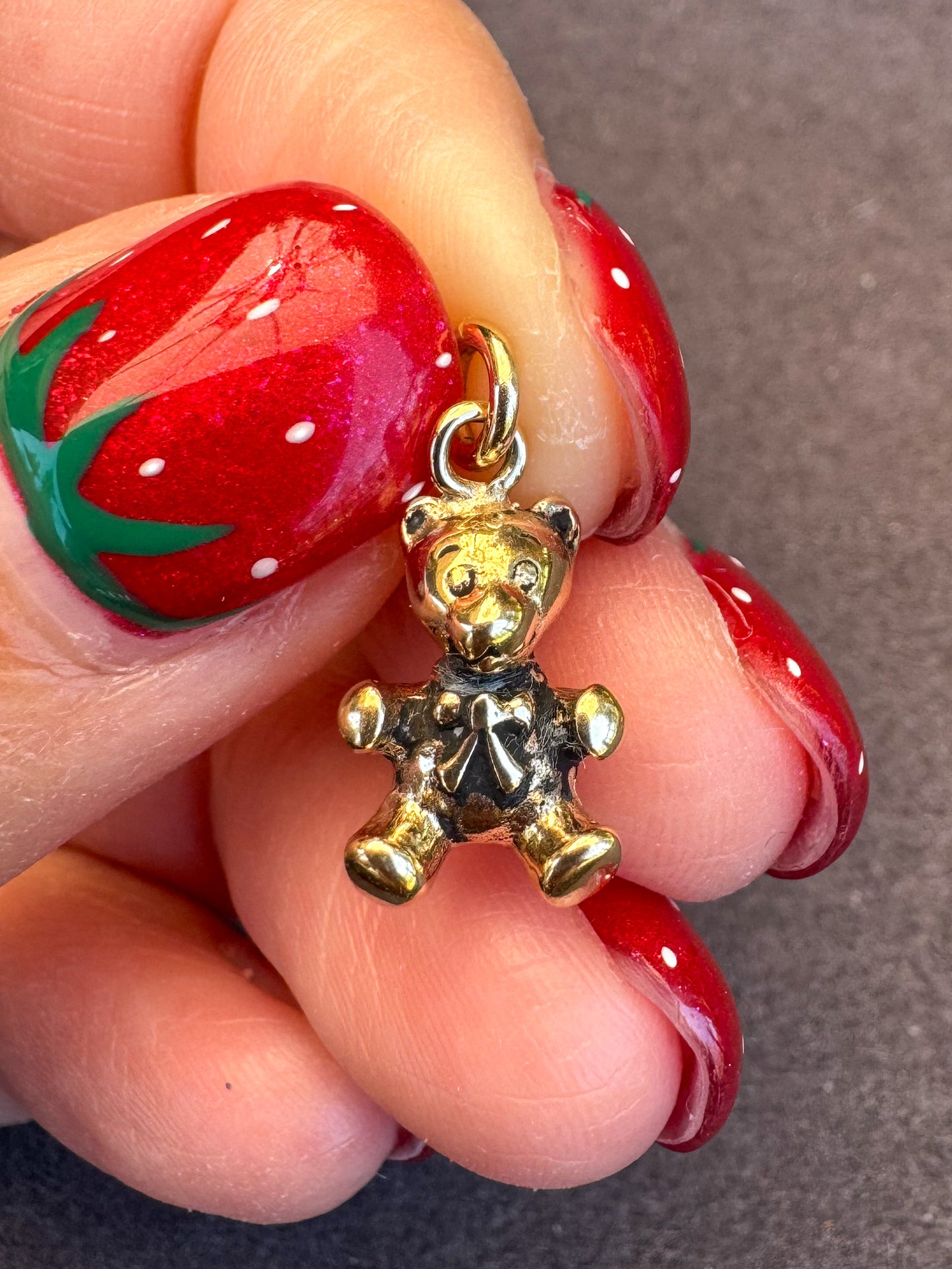 14K Yellow Gold Vintage Teddy Bear Charm